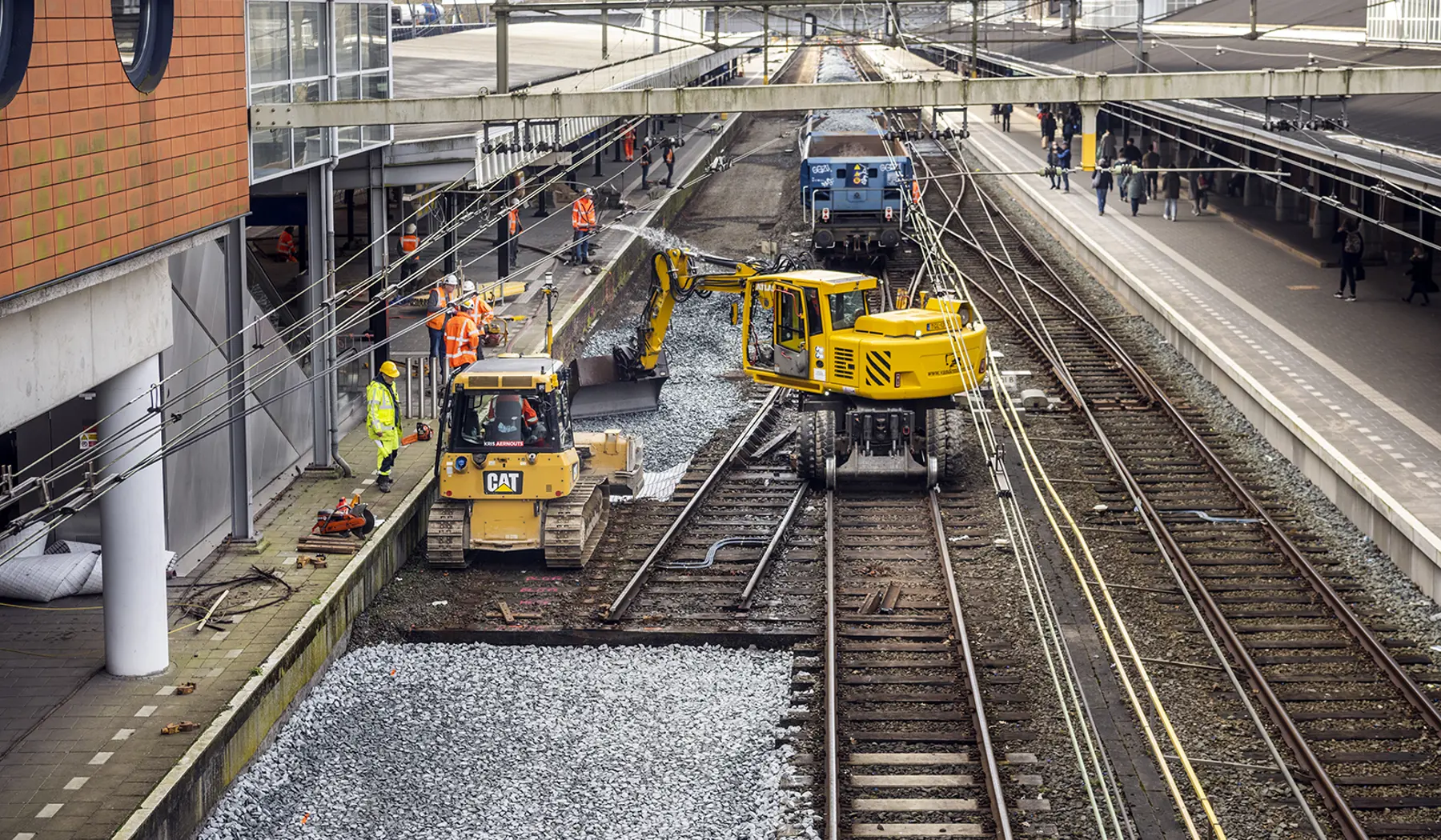Tijdens een eerdere buitendienststelling werd er al aan het spoor gewerkt
