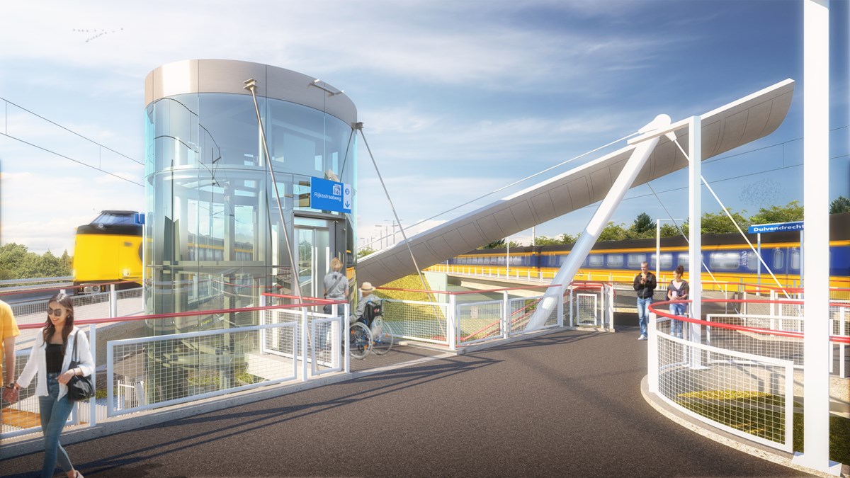 Impressie van de nieuwe lift op station Duivendrecht
