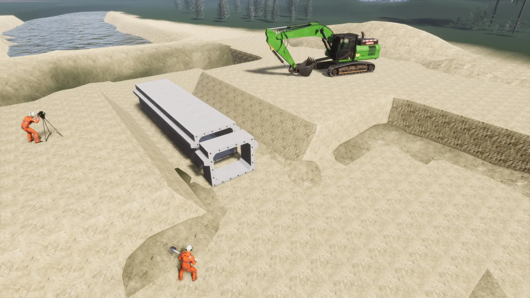 Zo zou de bouw van een demontabele duiker eruit zien