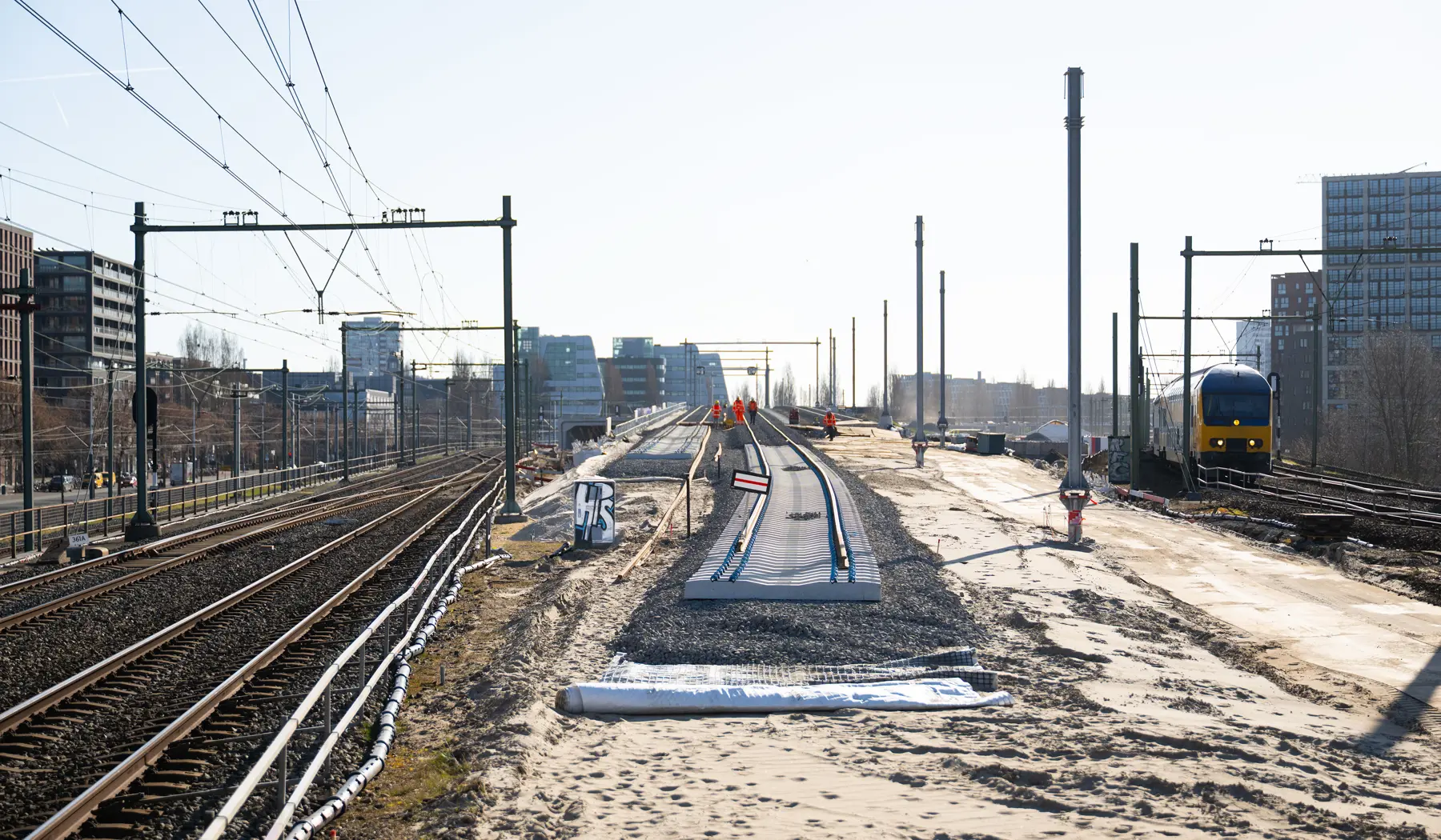 De twee middensporen worden verlegd.