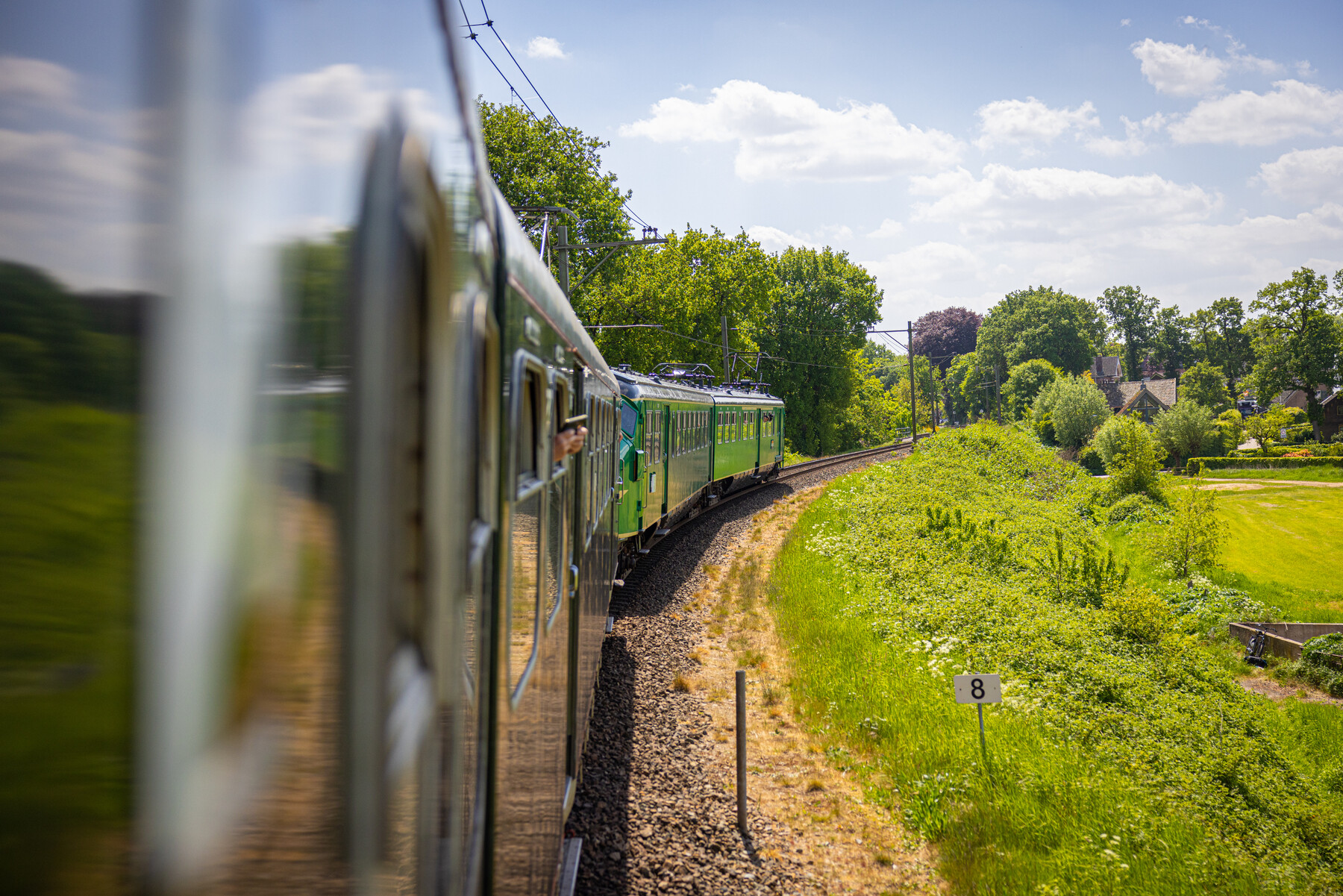 De treinen reden van Utrecht, via Hilversum en Blauwkapel weer terug naar het Spoorwegmuseum