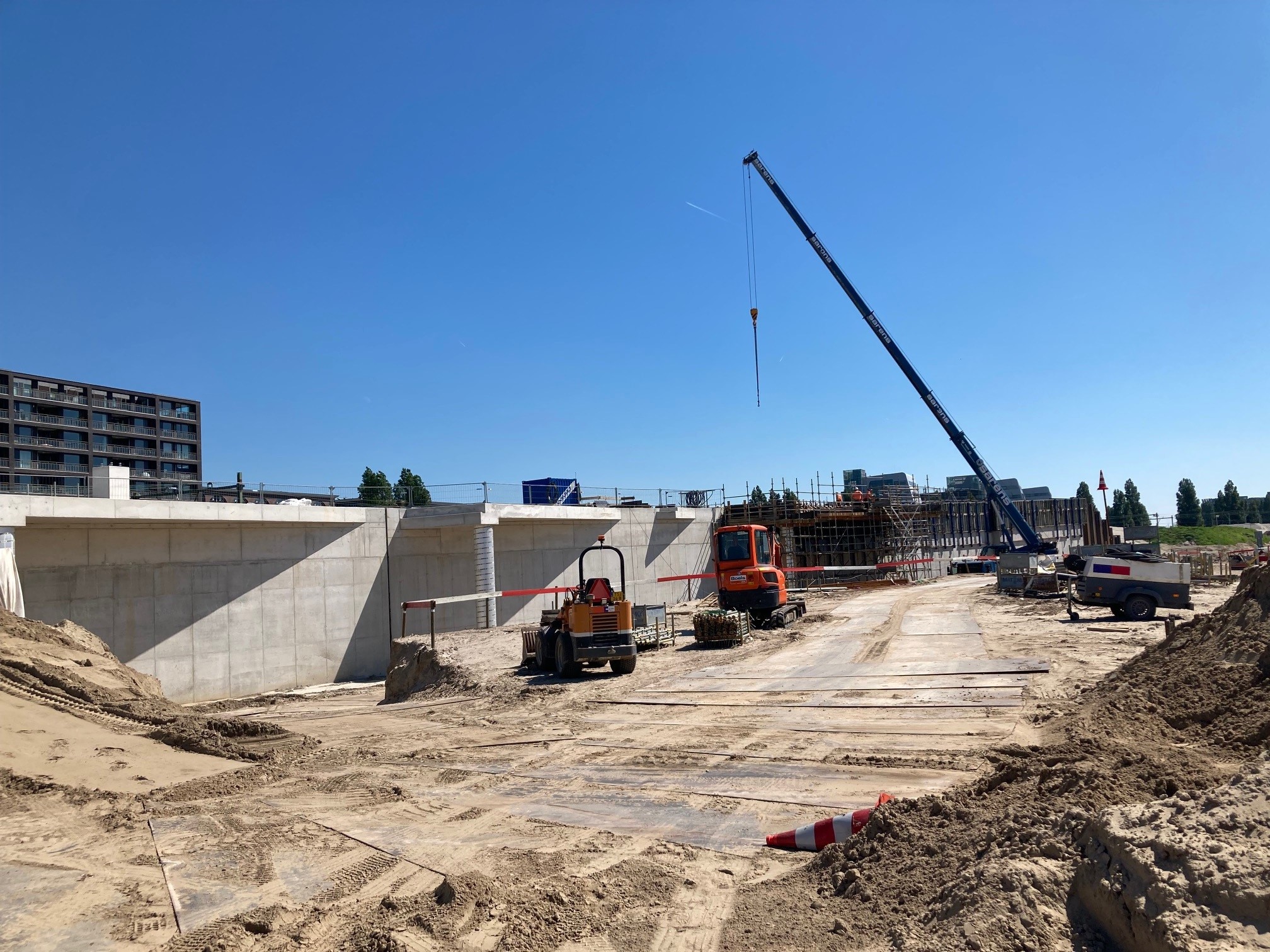 Beton van alle wanden tunnel Dijksgracht  is gestort