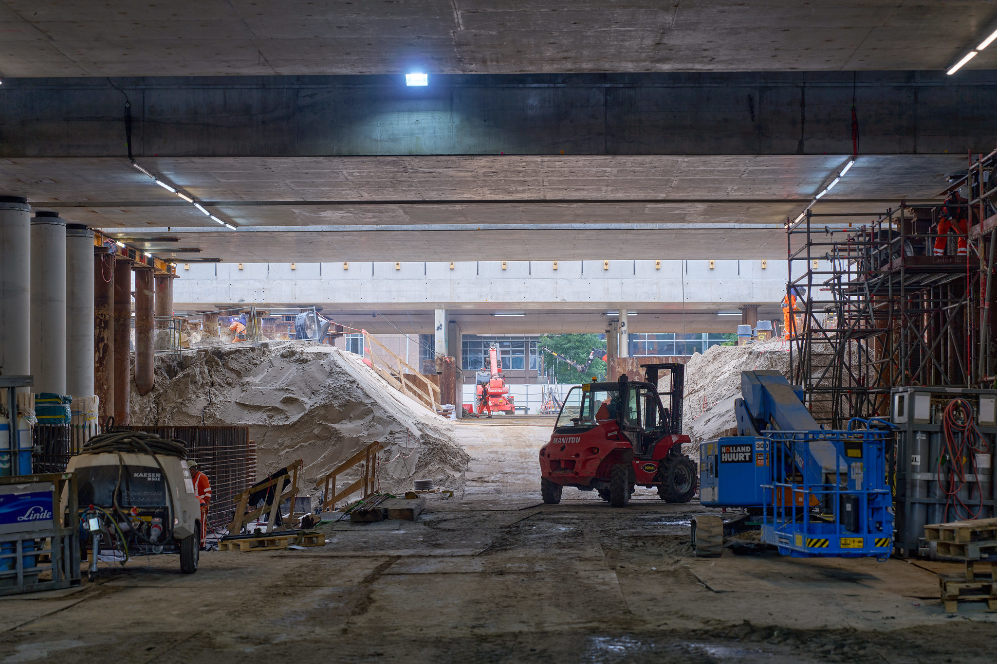 Tijdens de bouw moeten ook machines nog overal bij kunnen