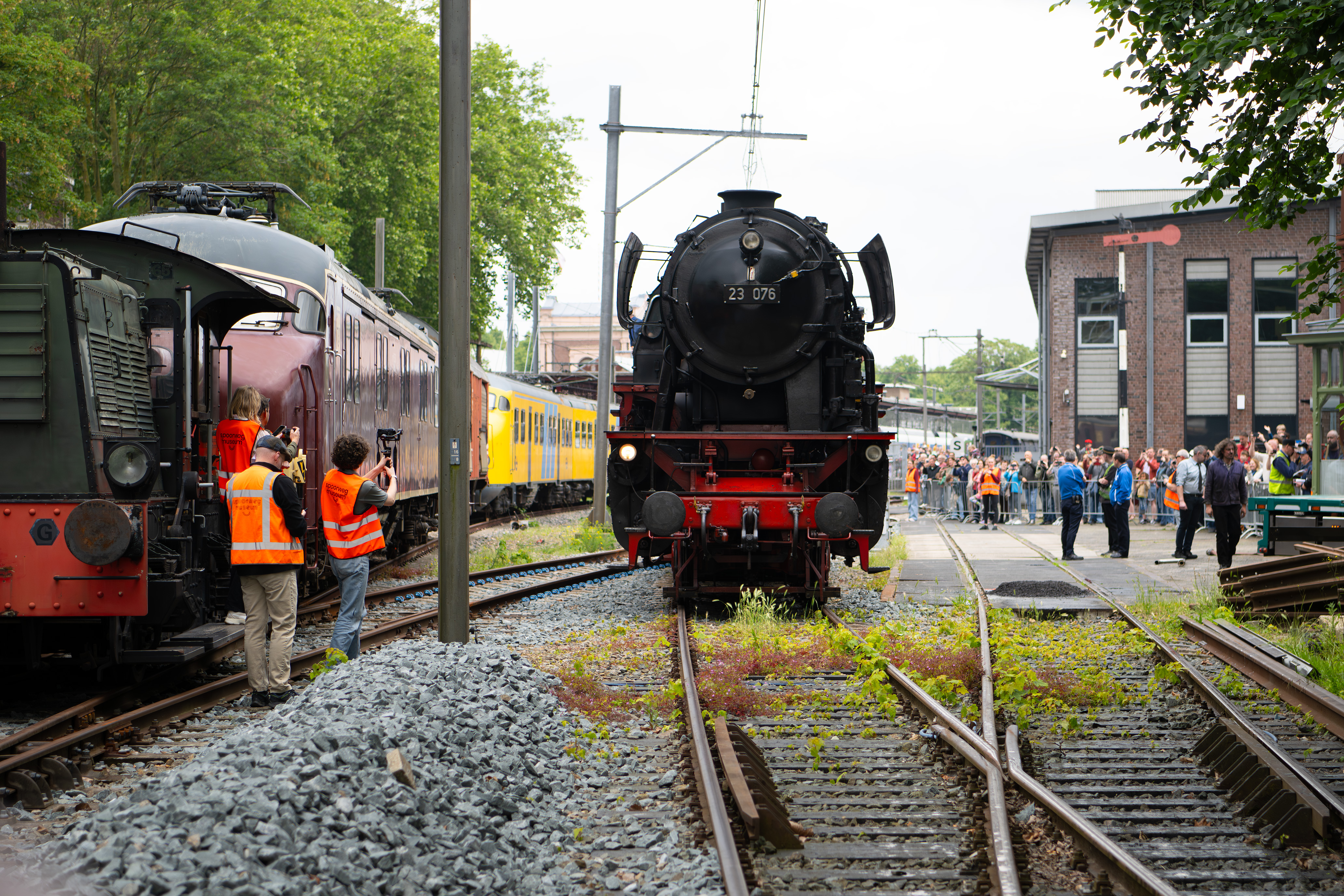De stoomtrein bij het Spoorwegmuseum