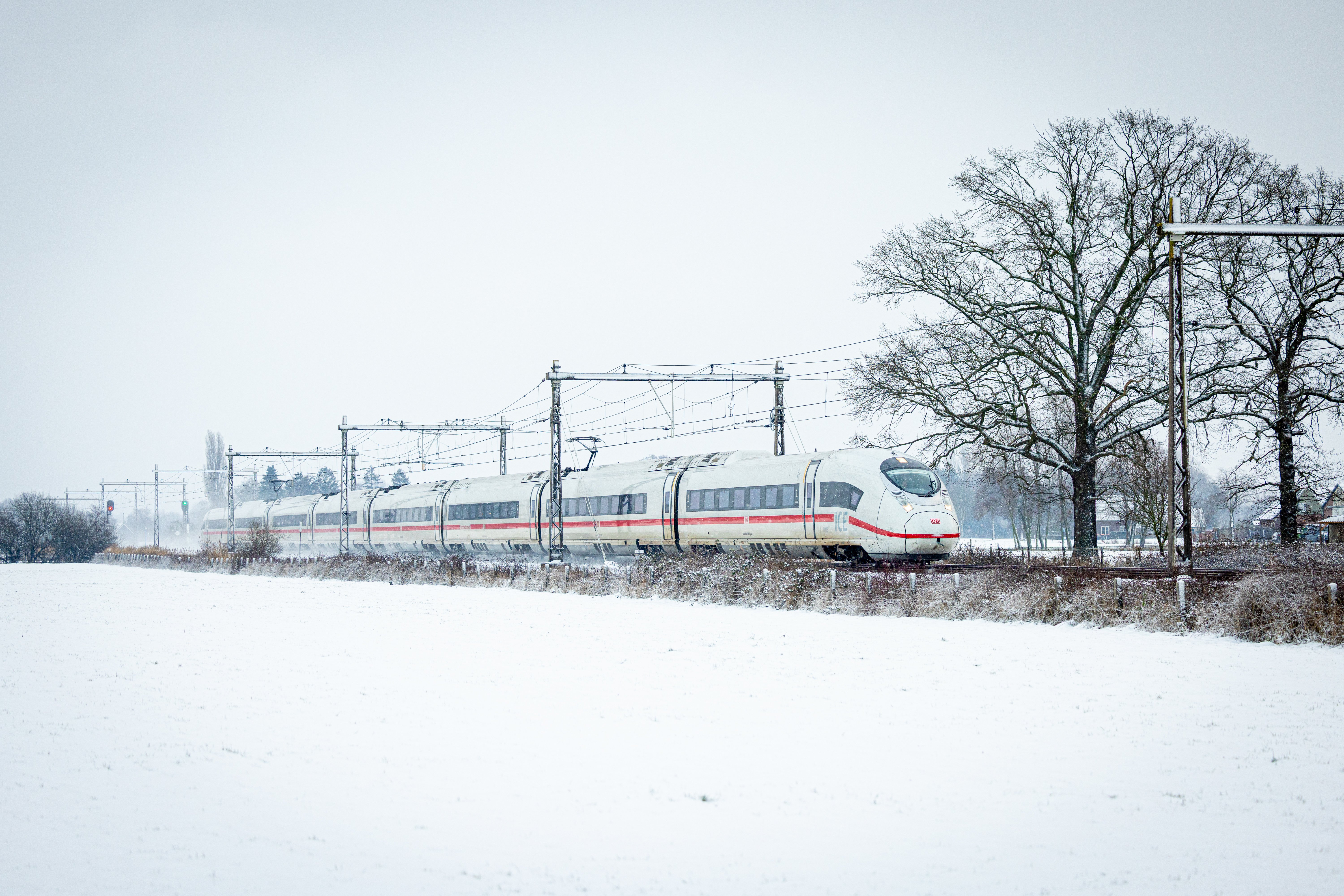 ICE trein rijdt bij Apeldoorn