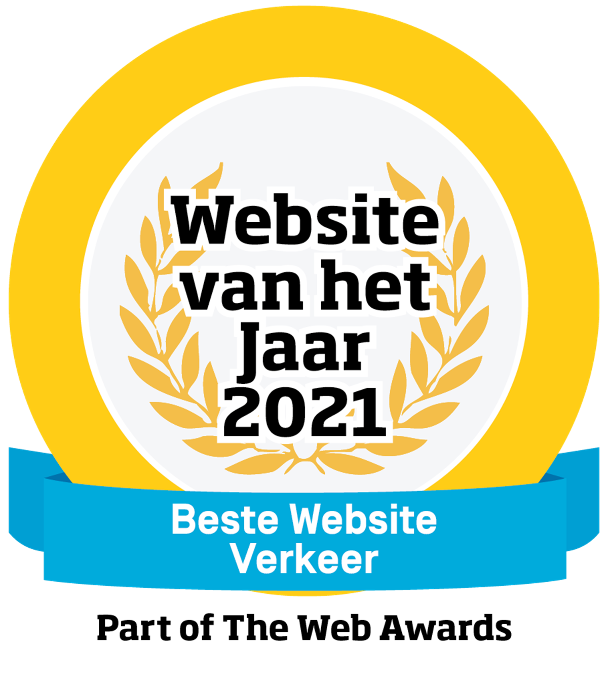 Het logo voor Beste Website van het jaar in de categorie Verkeer