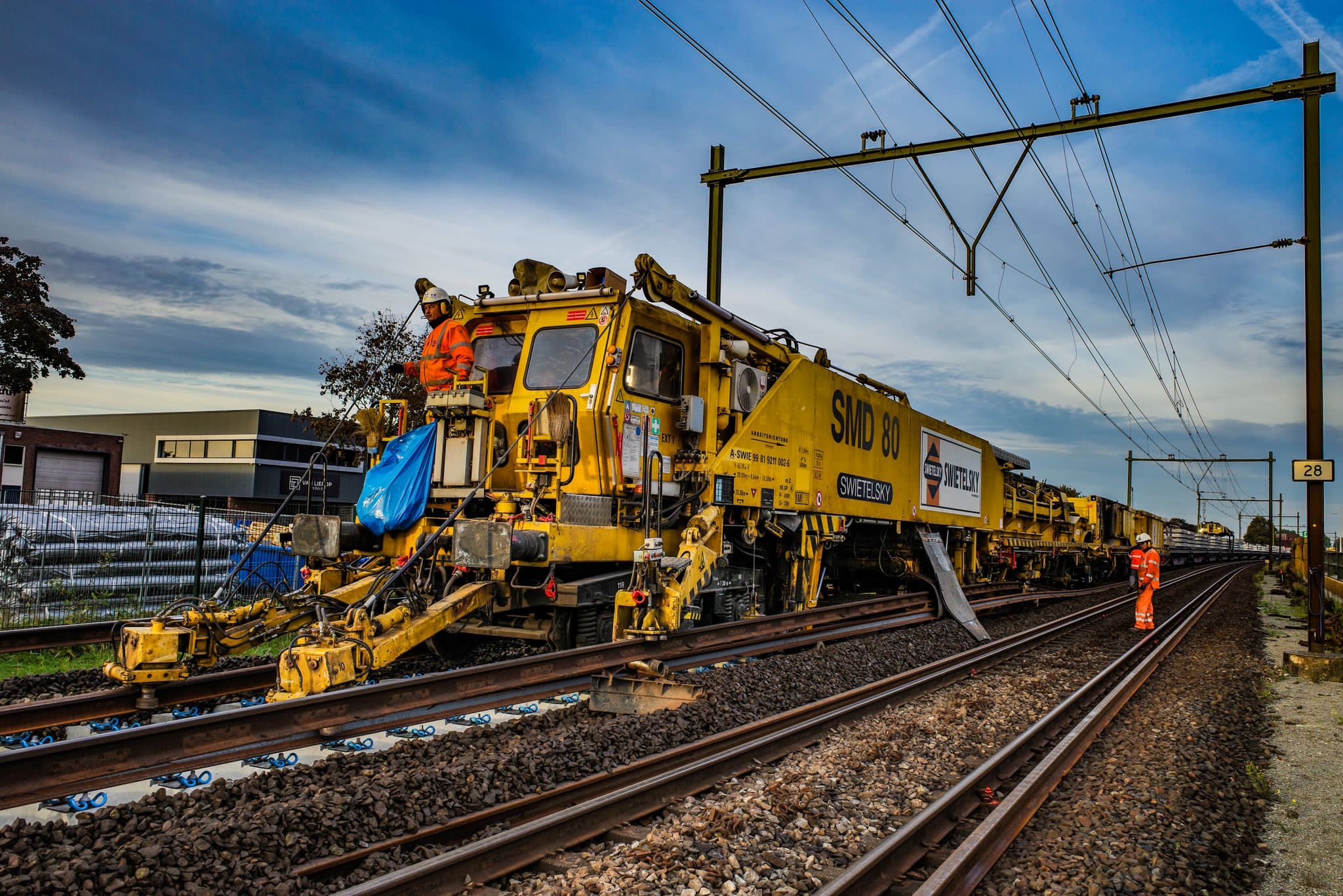 Werktreinen die aannemer Swietelsky gebruikt
