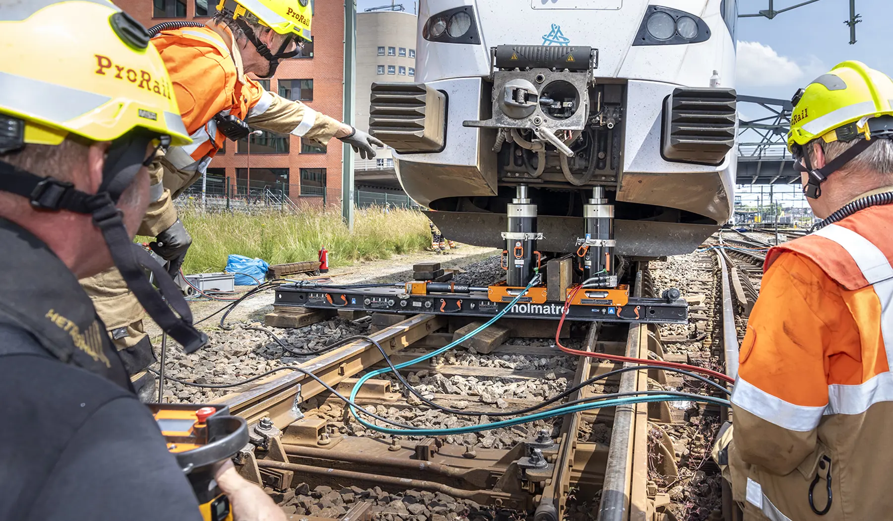 Ontspoorde trein bij station Groningen