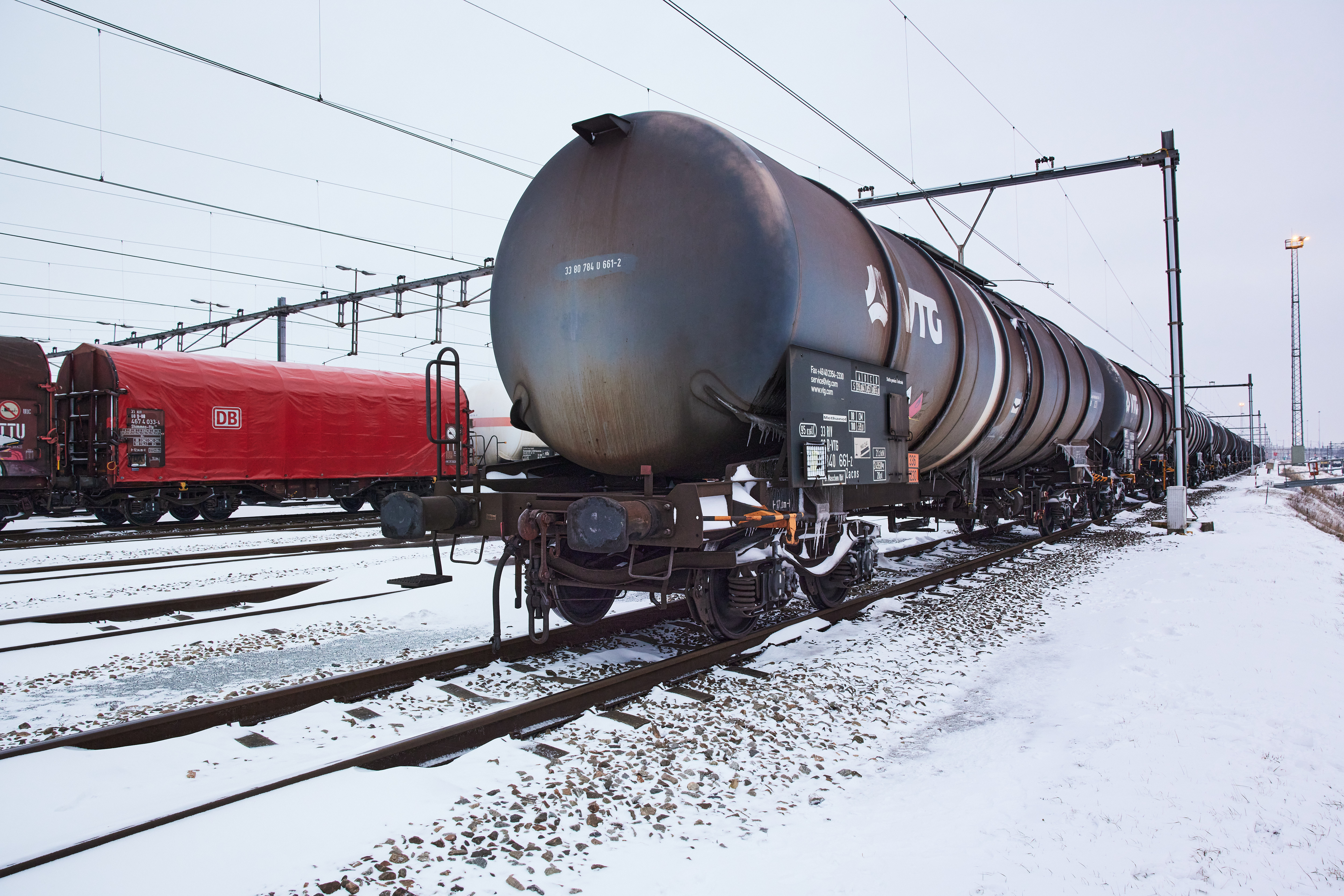 Ketelwagen in de sneeuw