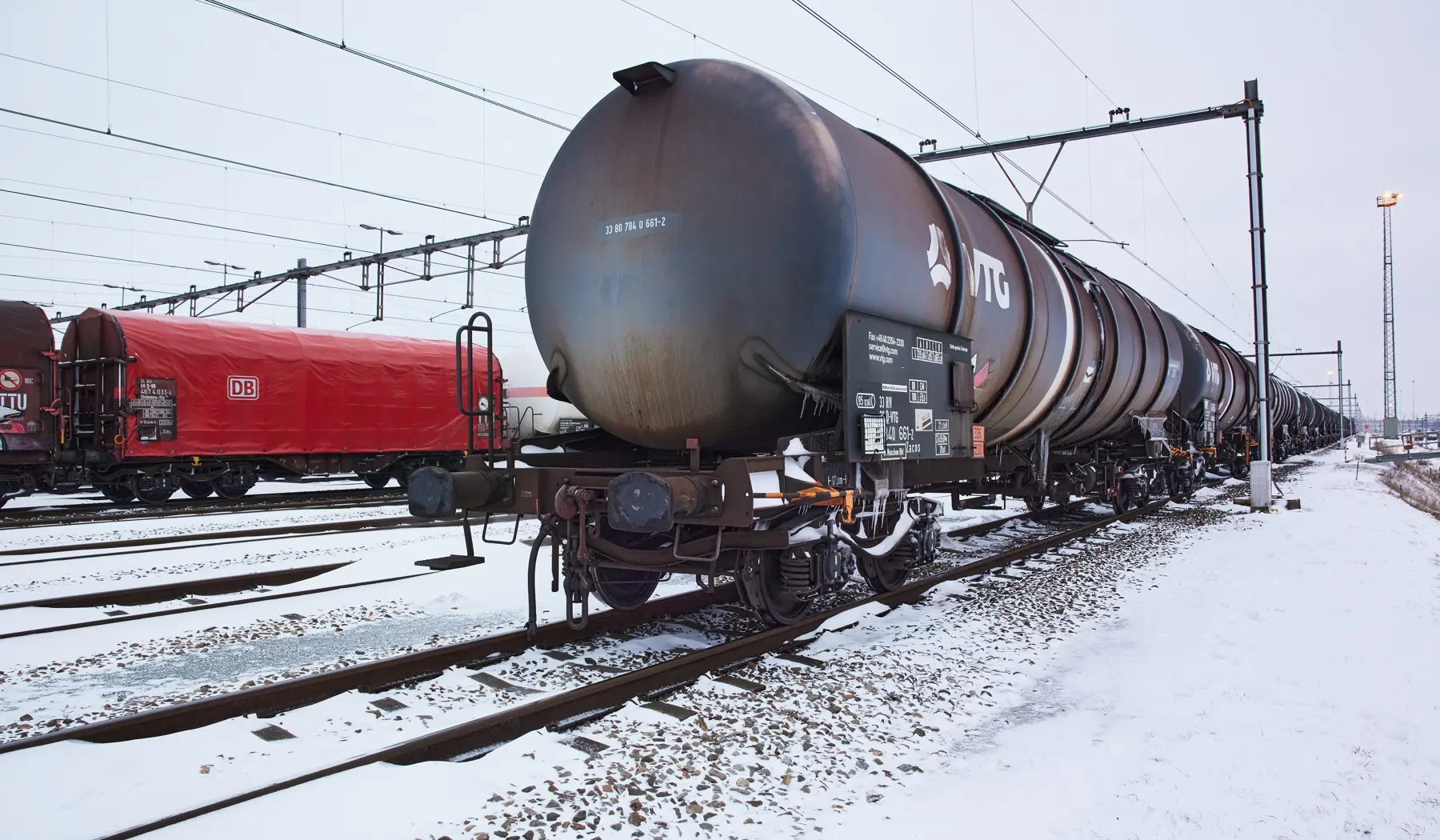 Ketelwagen in de sneeuw