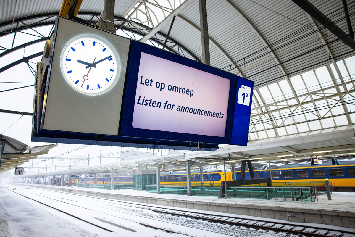 Informatiebord op station Zwolle