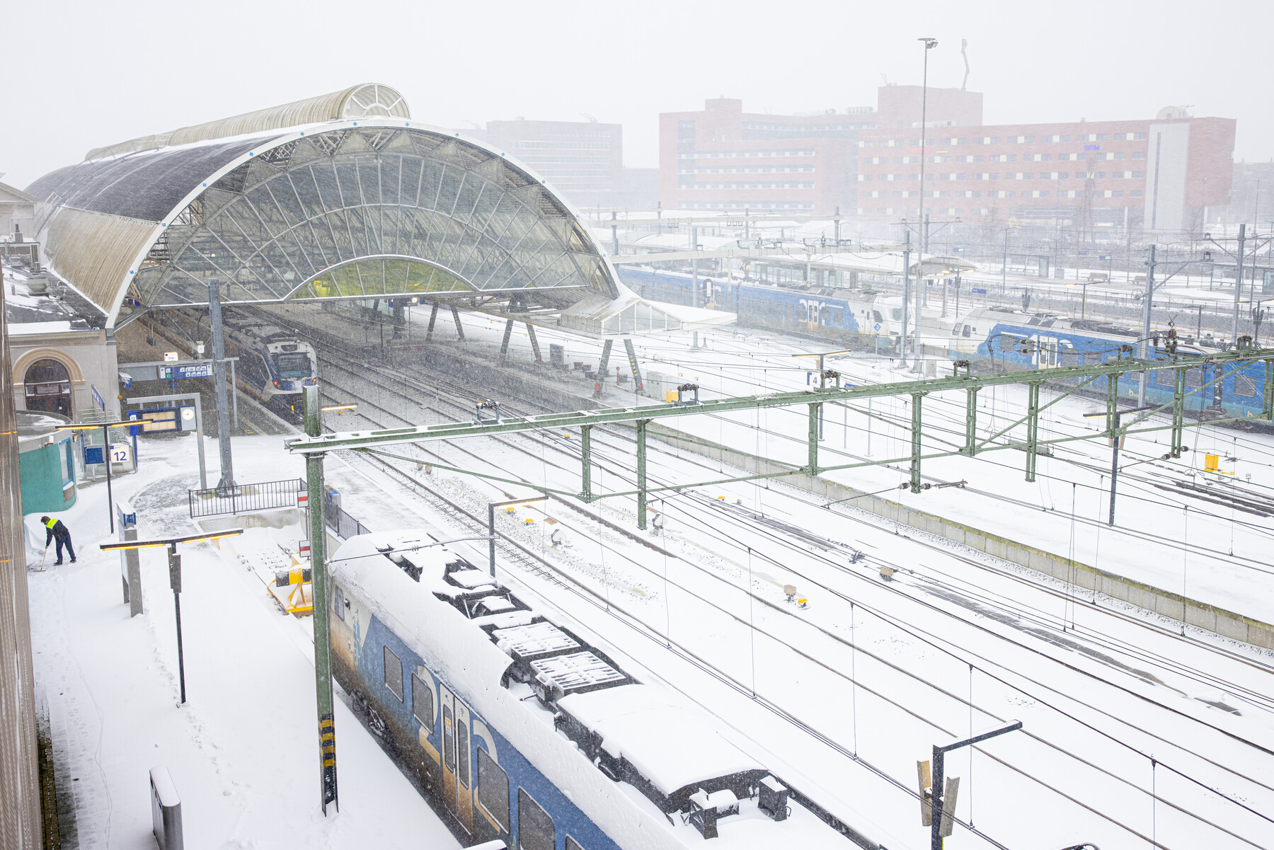 Sneeuwjacht op en rond station Zwolle
