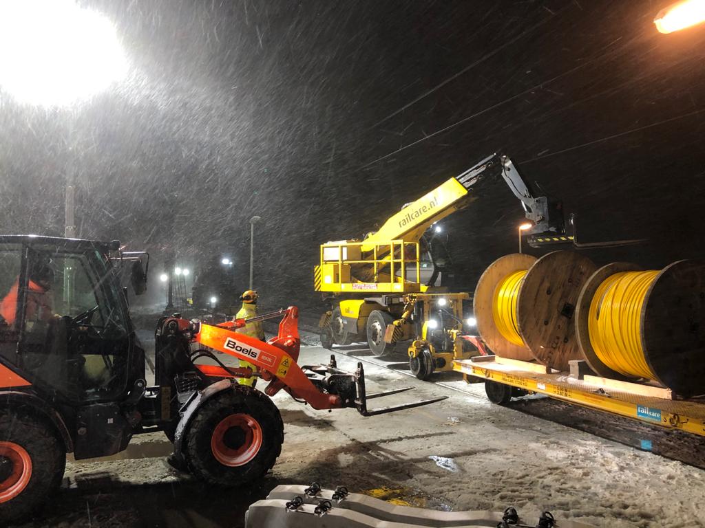 Werk bij Schipholtunnel vannacht.
