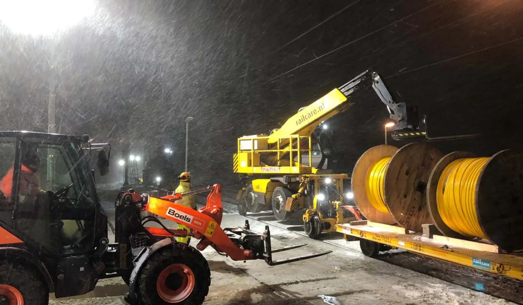 Werk bij Schipholtunnel vannacht.