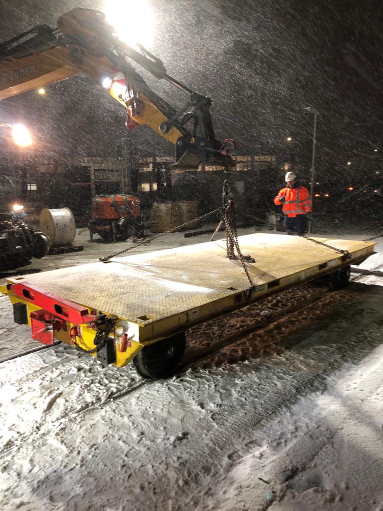 Werk bij Schipholtunnel vannacht.