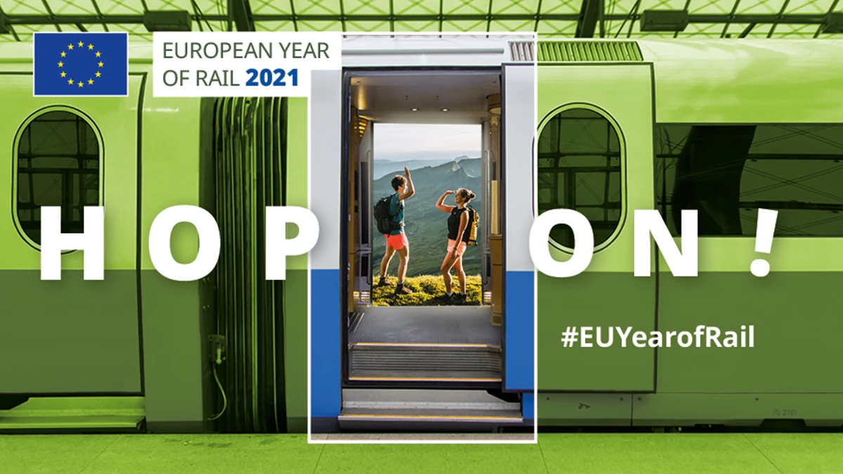Hop on!, campagne voor het Europees Jaar van het Spoor