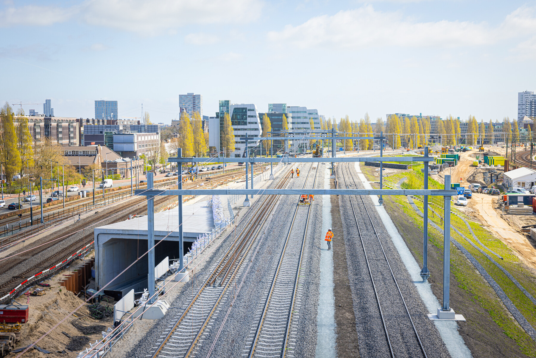 Plaatsing van de bovenleiding