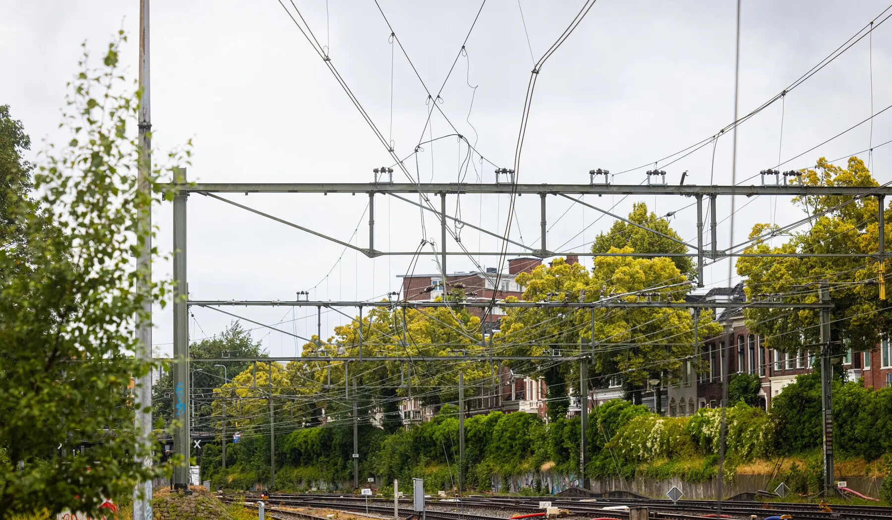 Kapotte bovenleiding in Groningen