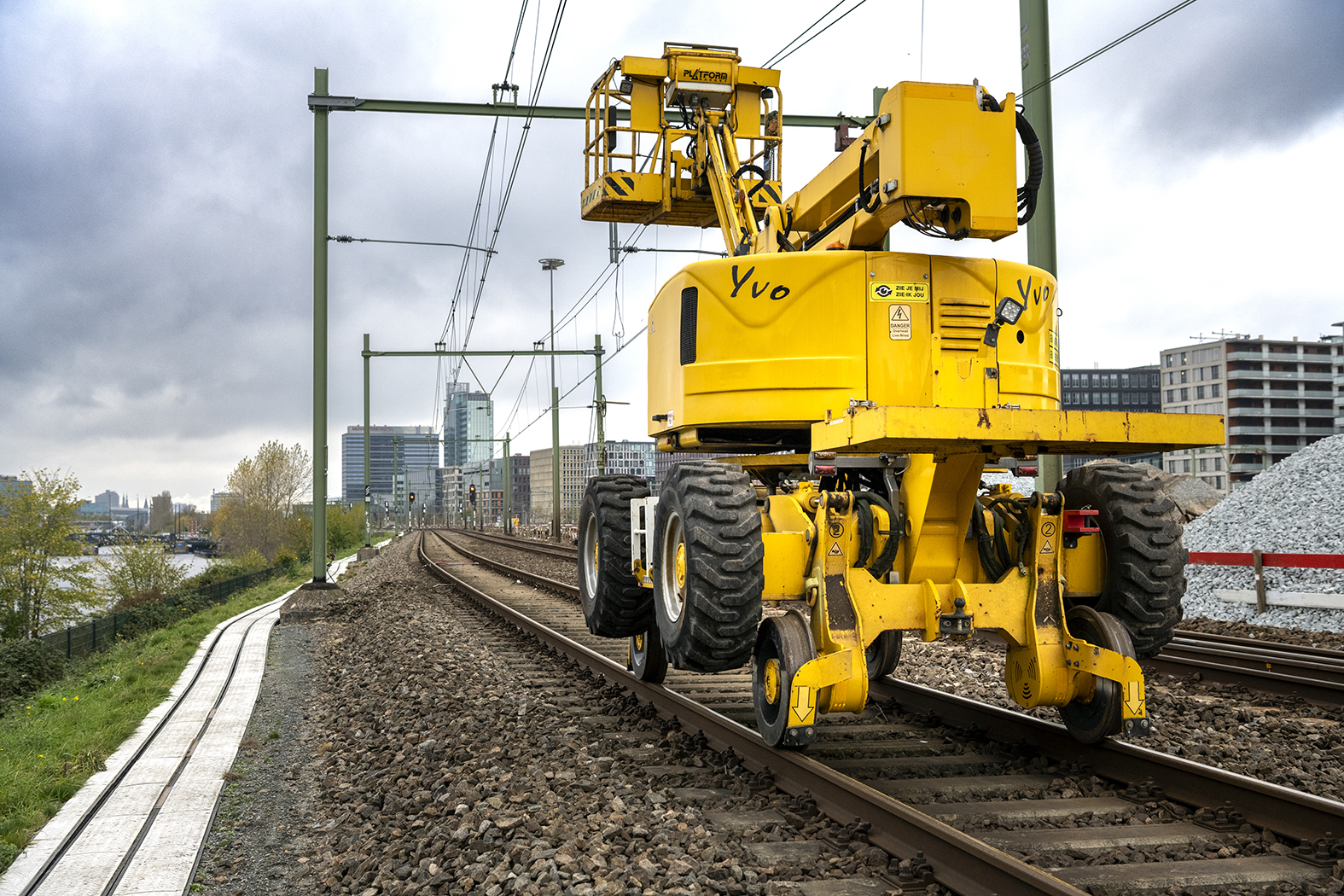 Werkzaamheden op het spoor bij Amsterdam Centraal