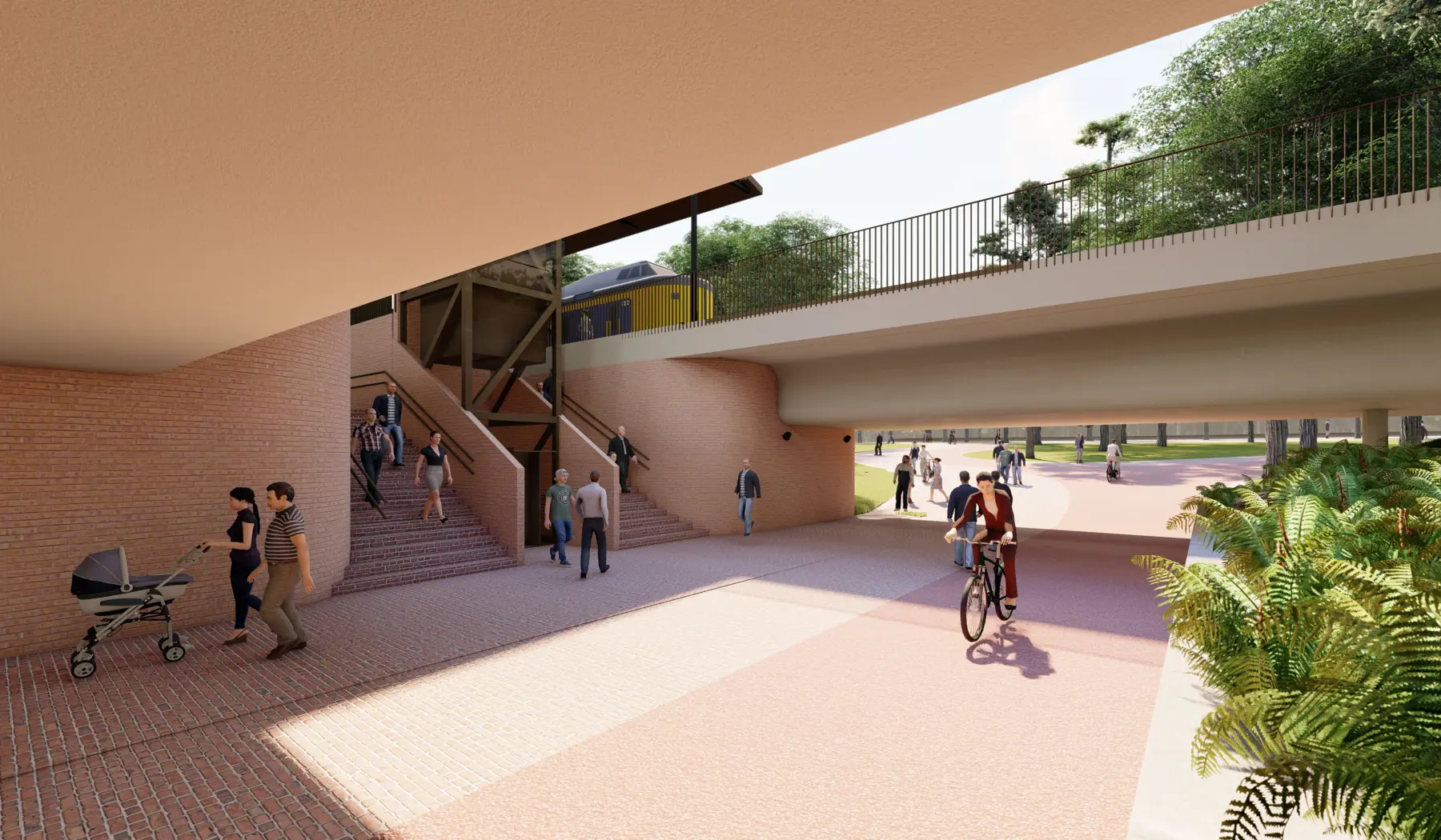 Impressie van de nieuwe stationsomgeving in Nunspeet