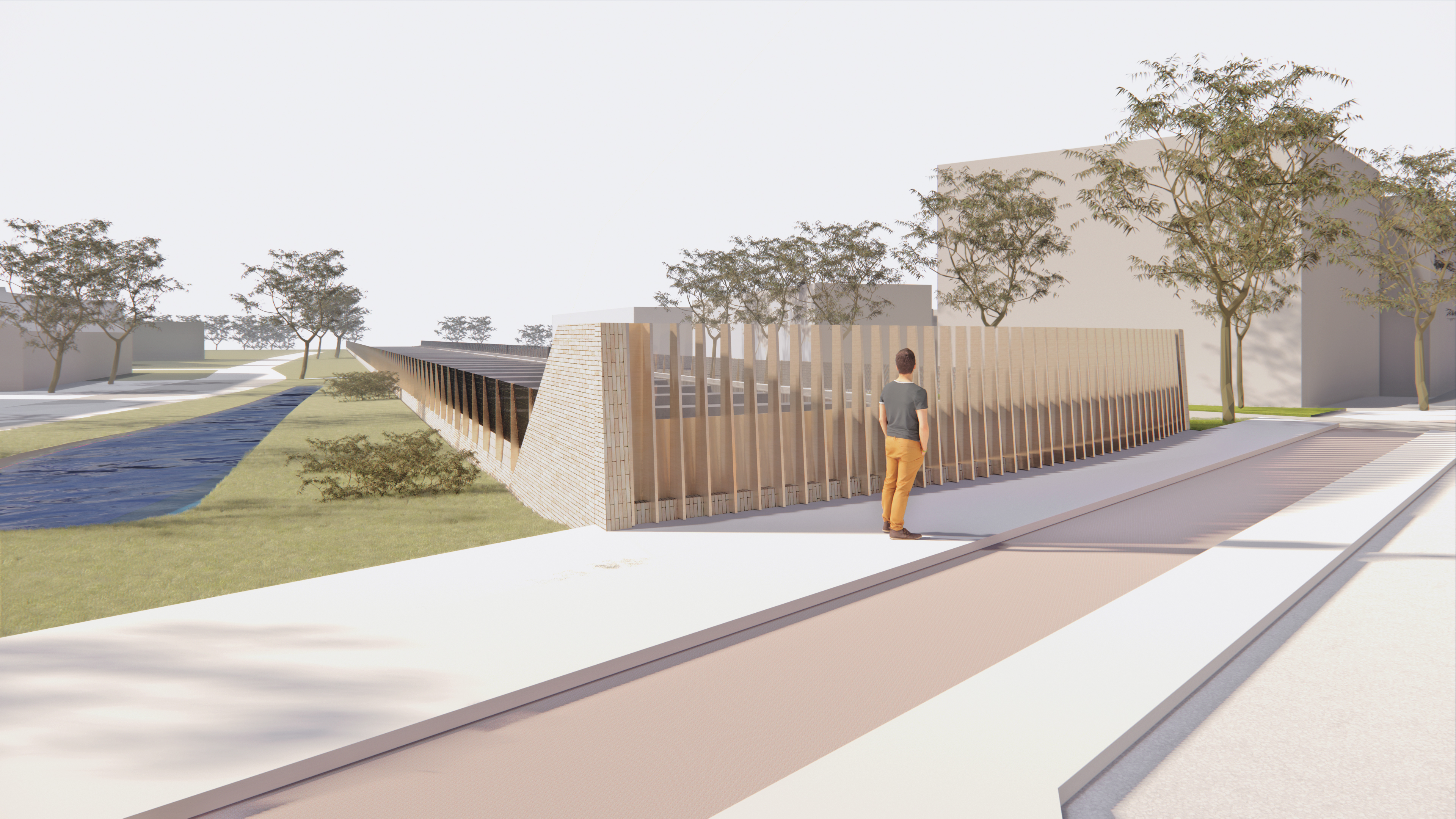 De doorgaande structuur van de Helvoirtseweg wordt doorgetrokken over de spoorbak