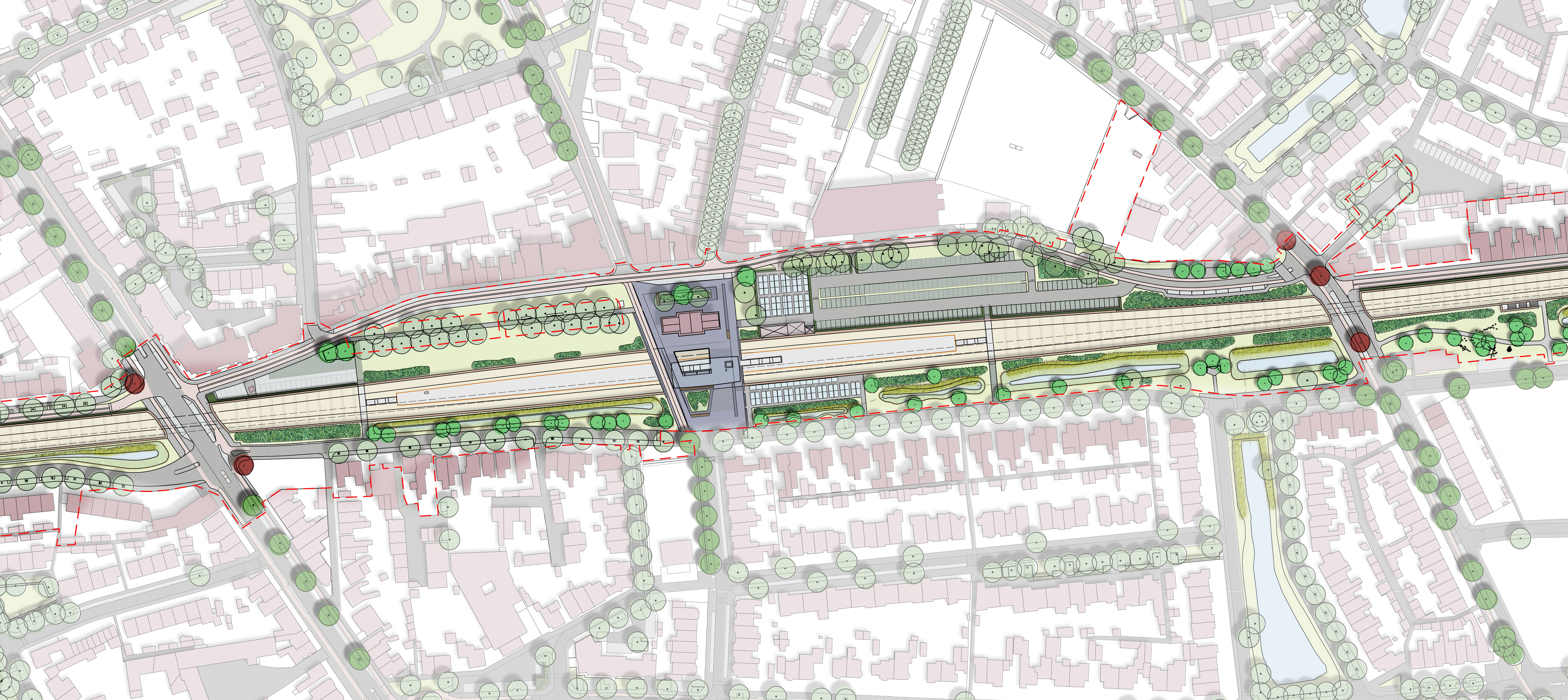 Plankaart stationsomgeving Vught