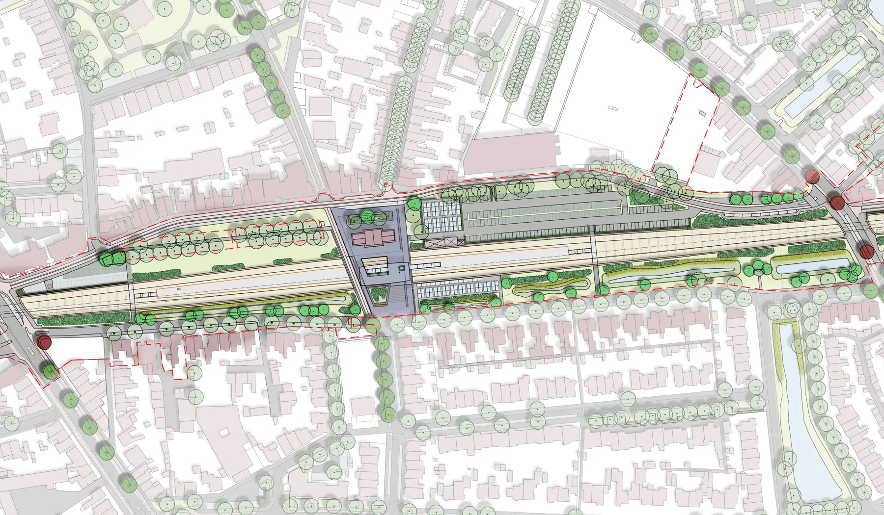 Plankaart stationsomgeving Vught