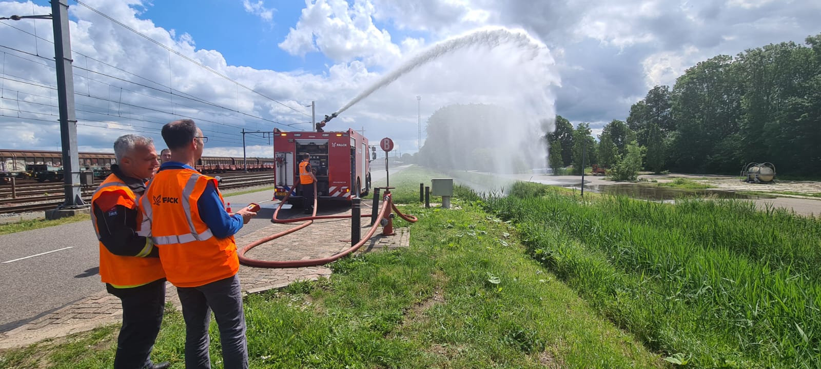 Bezoekje aan de blustrein op de Waalhaven