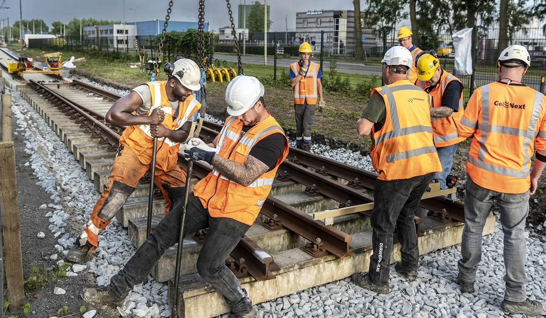 De wisseldelen moeten precies op hun plek worden gelegd