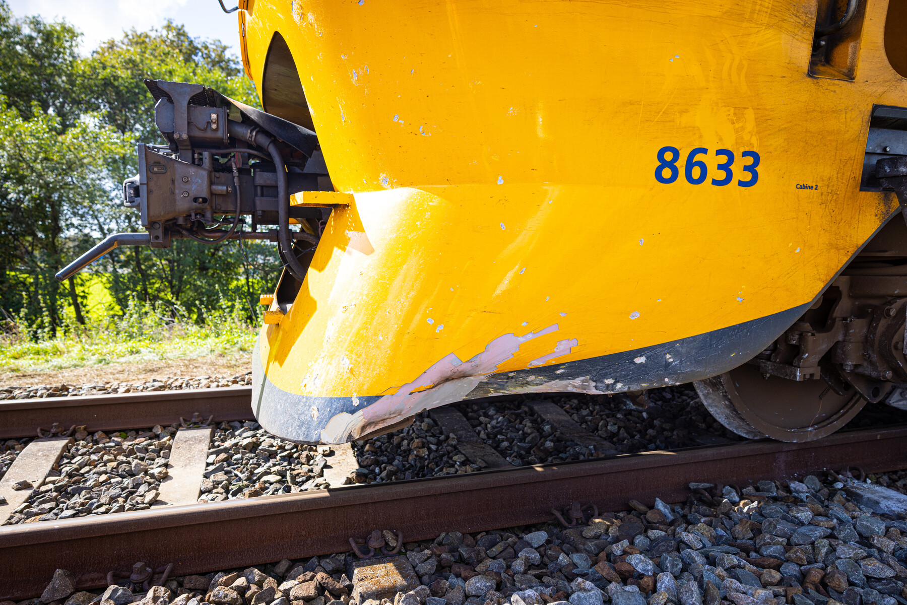 De beschadigde trein