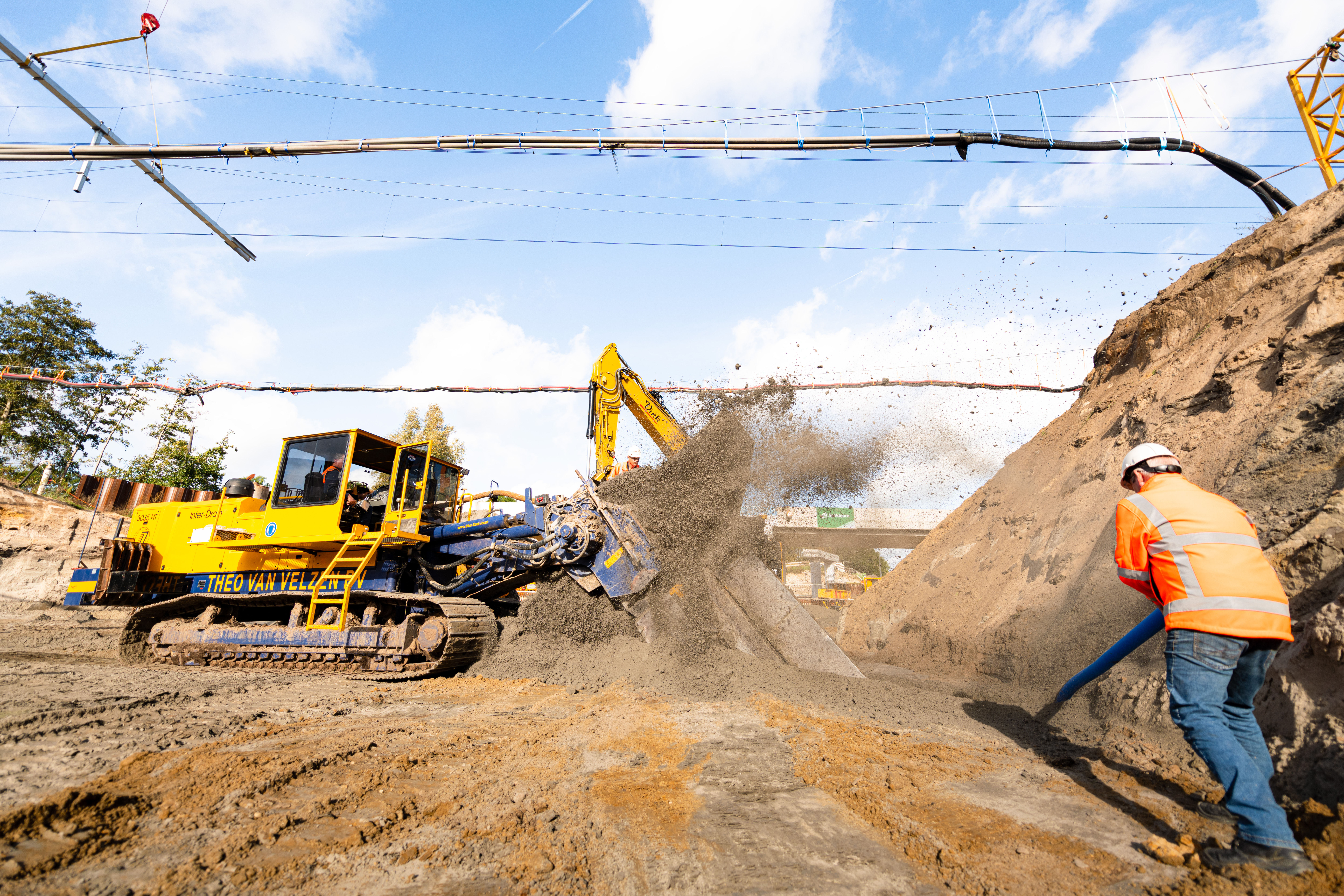 De drainfrees aan het werk