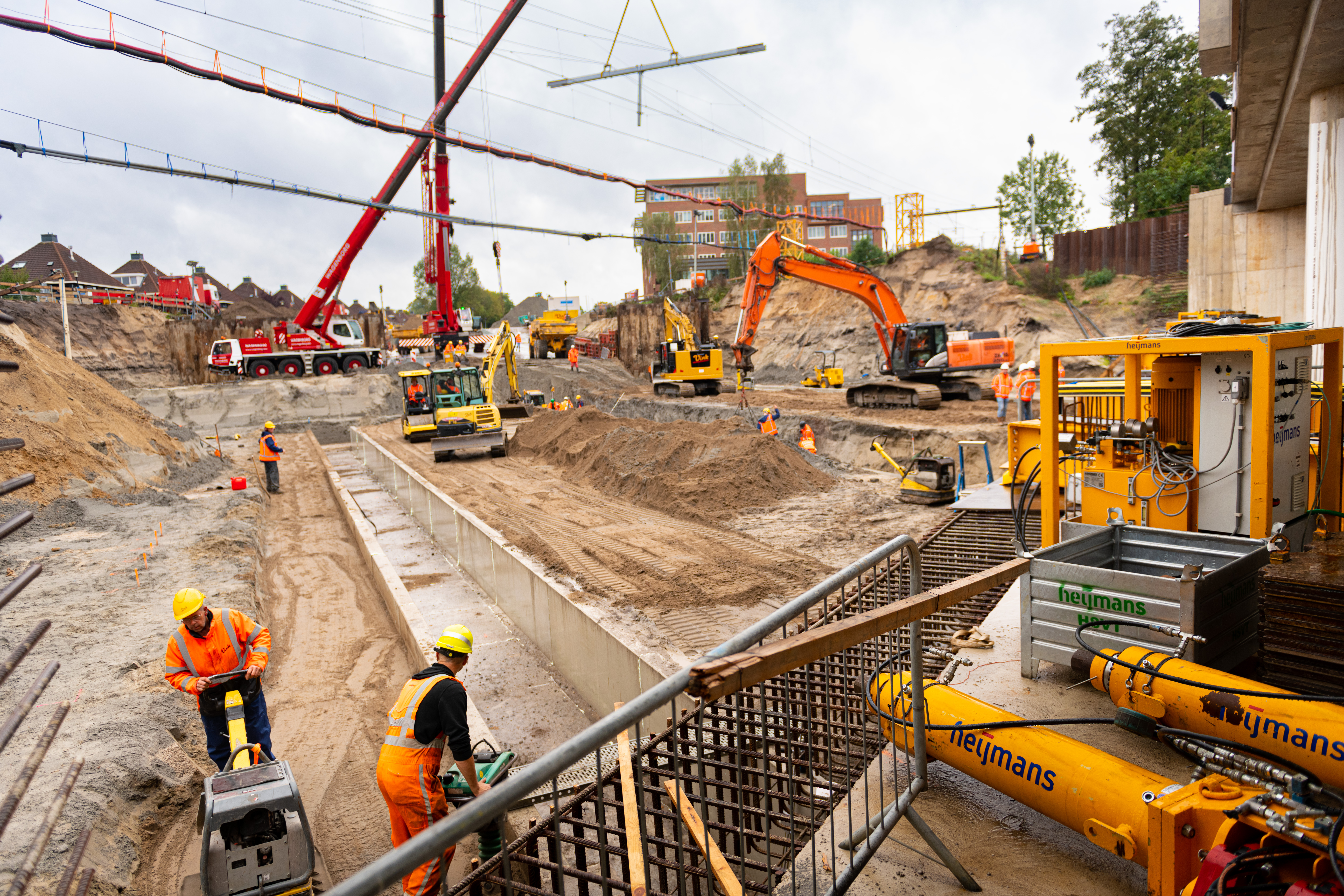 Voorbereidend werk voor het plaatsen van de U-bakken