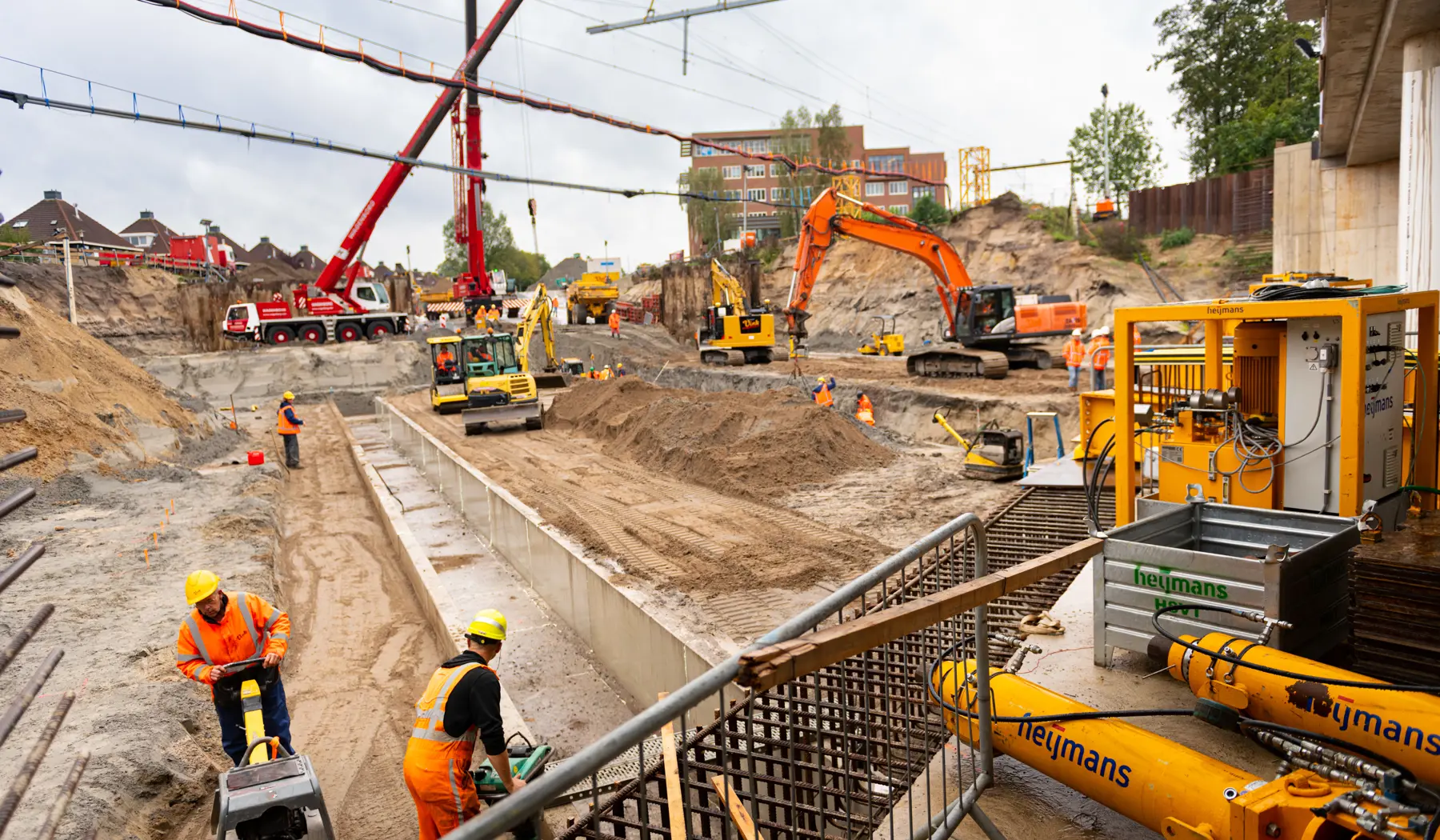 Voorbereidend werk voor het plaatsen van de U-bakken