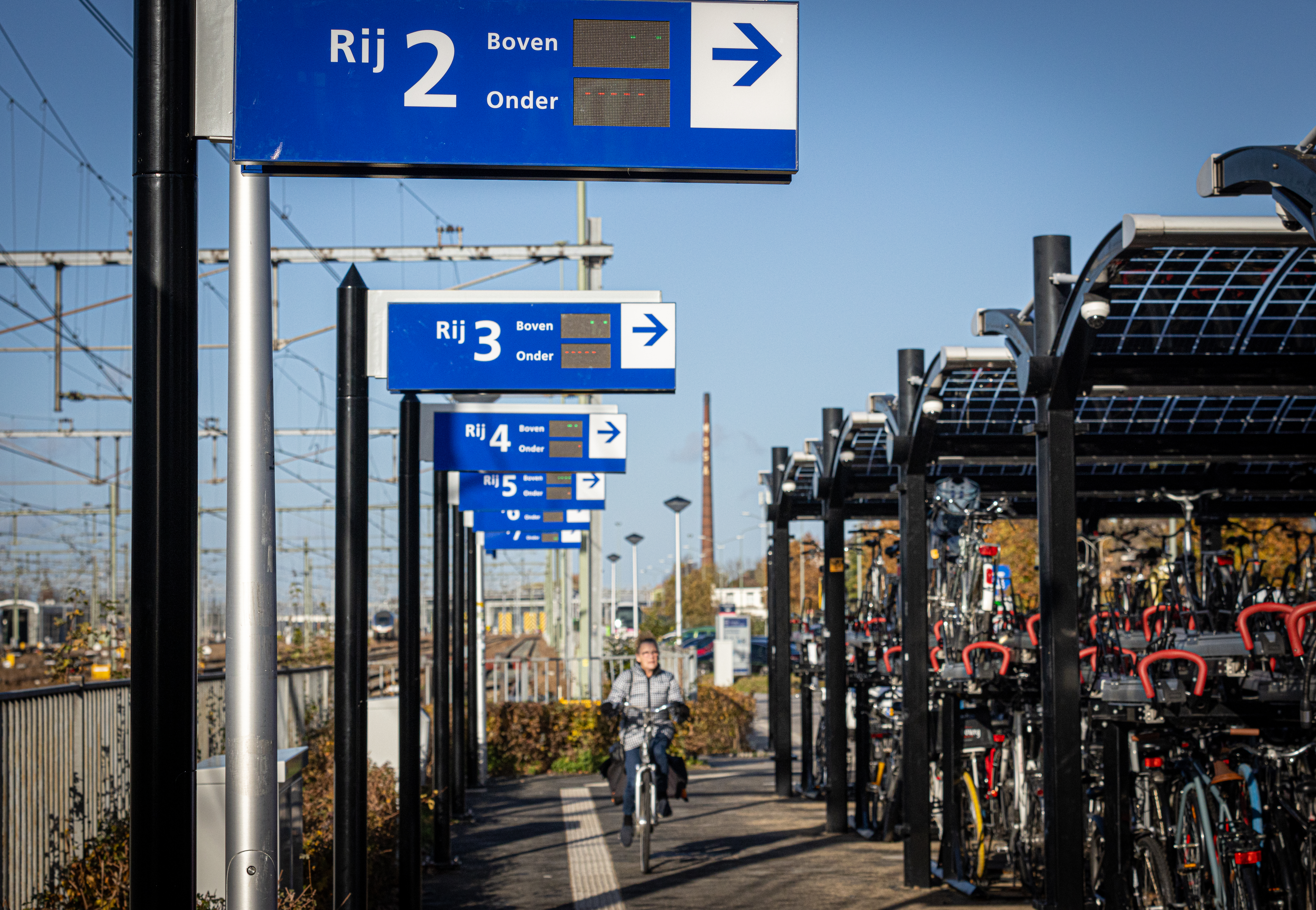 Handige borden geven aan waar nog plek is.