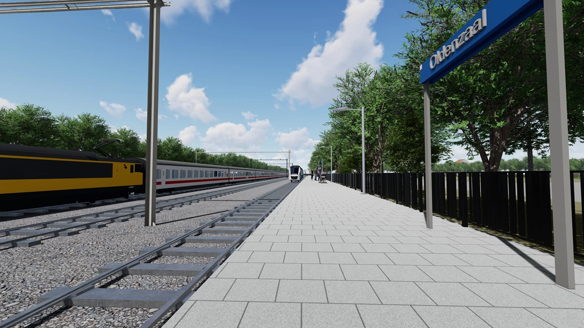 Impressie van de aanpassingen op station Oldenzaal