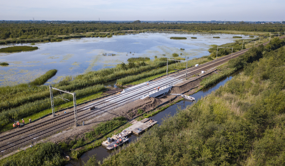 Bouw faunapassage bij het Naardermeer