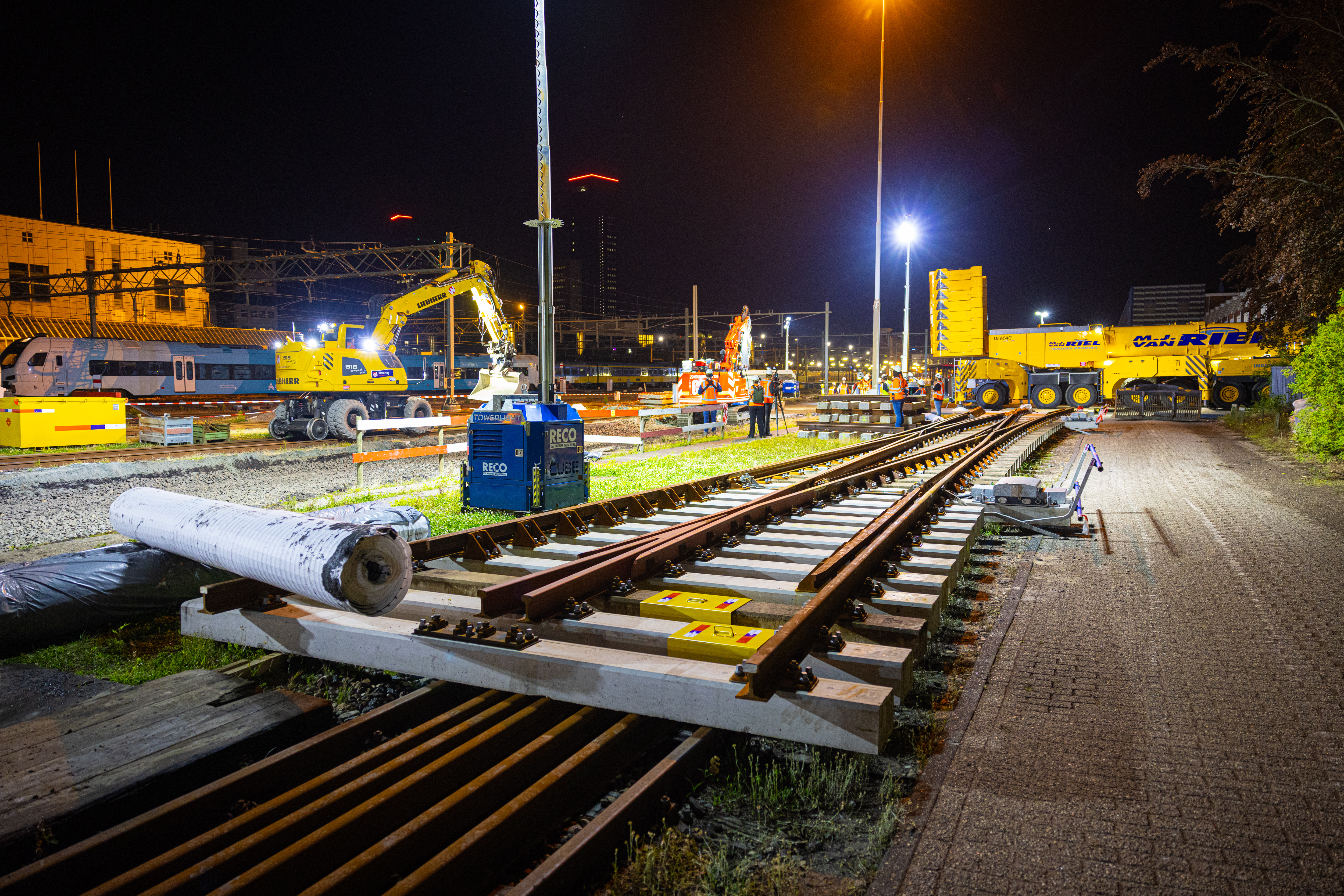 Nieuw spoor werd aangelegd bij emplacement Leeuwarden
