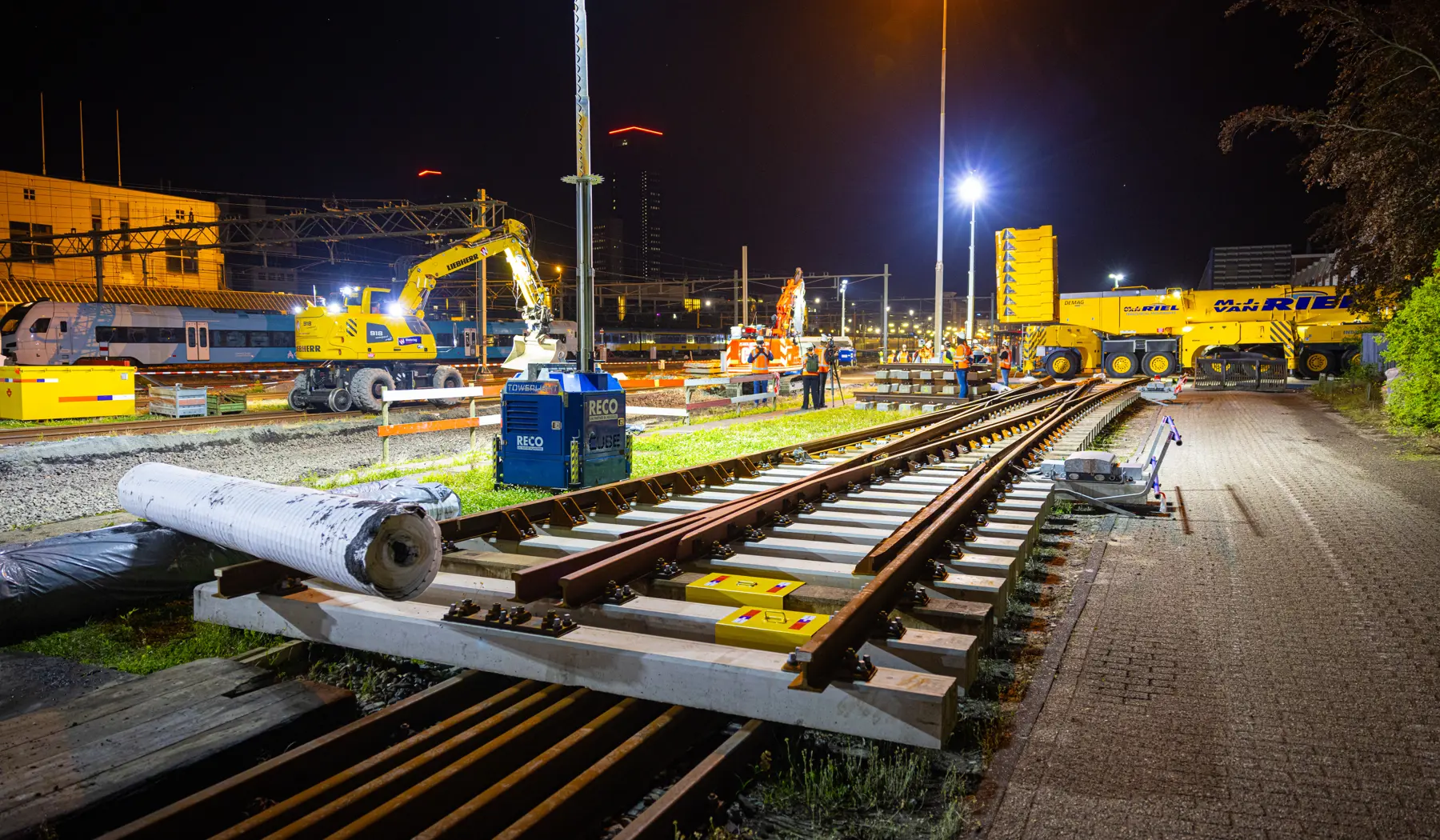 Nieuw spoor werd aangelegd bij emplacement Leeuwarden