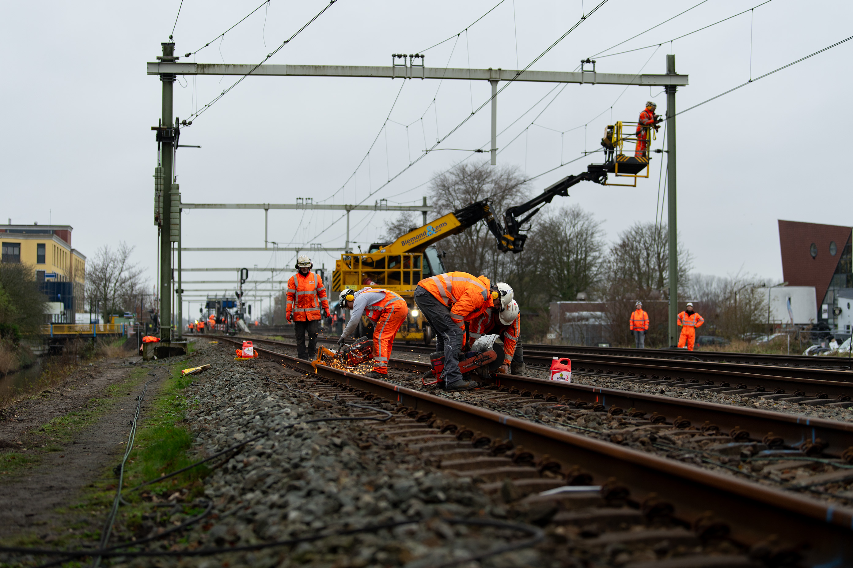 Wissels en spoor bij Heerhugowaard zijn weggehaald