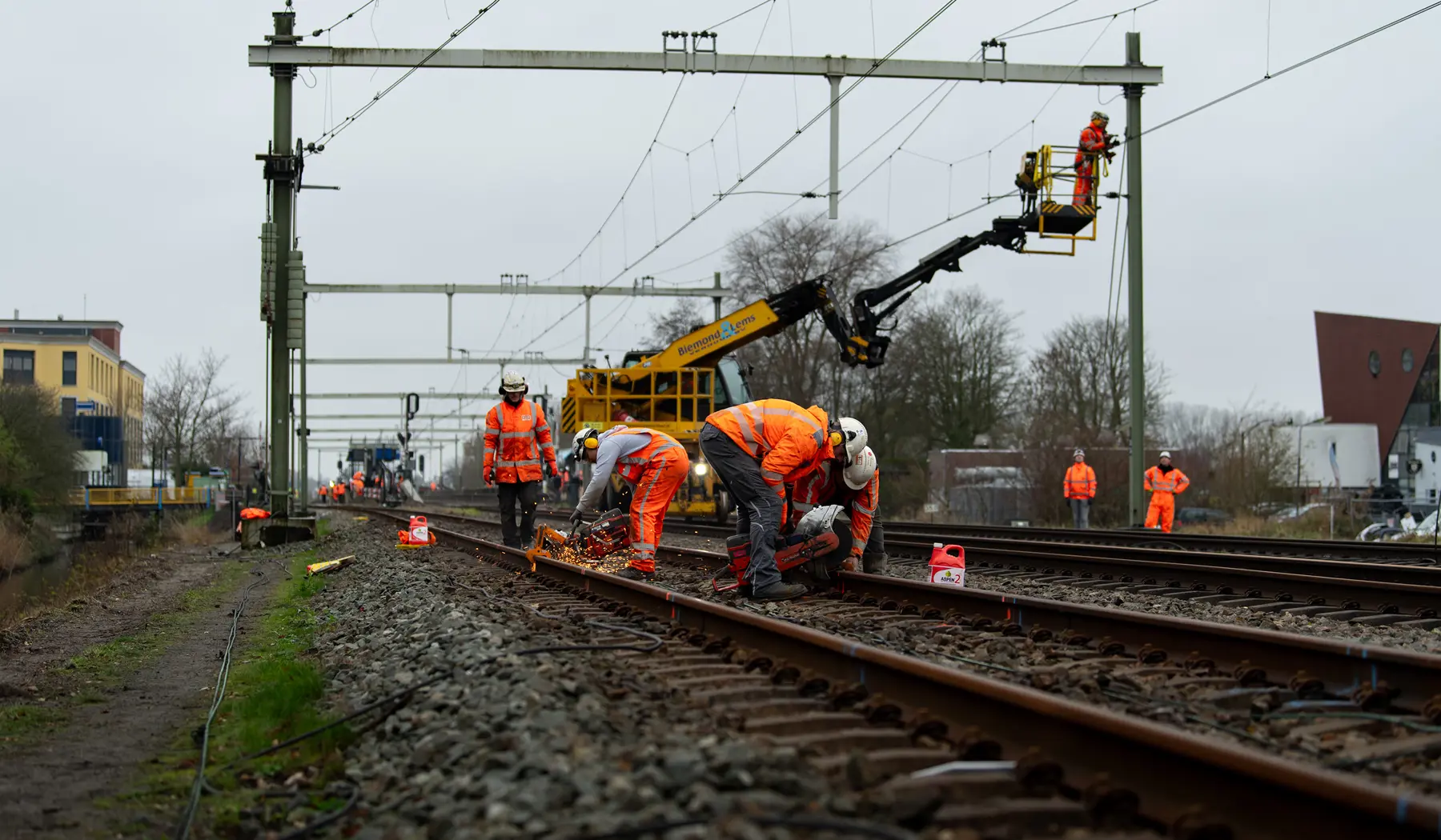 Wissels en spoor bij Heerhugowaard zijn weggehaald