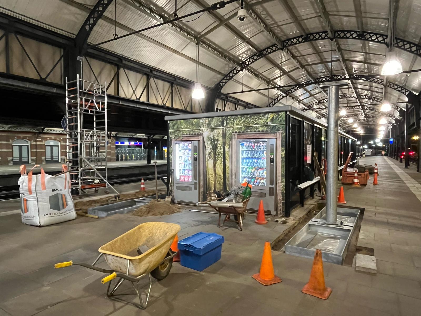 Werkzaamheden op perron station Nijmegen