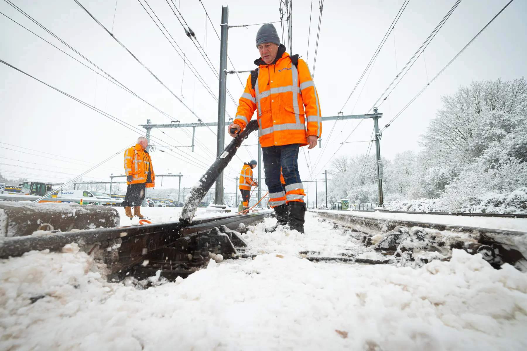 Een storingsploeg aan het werk