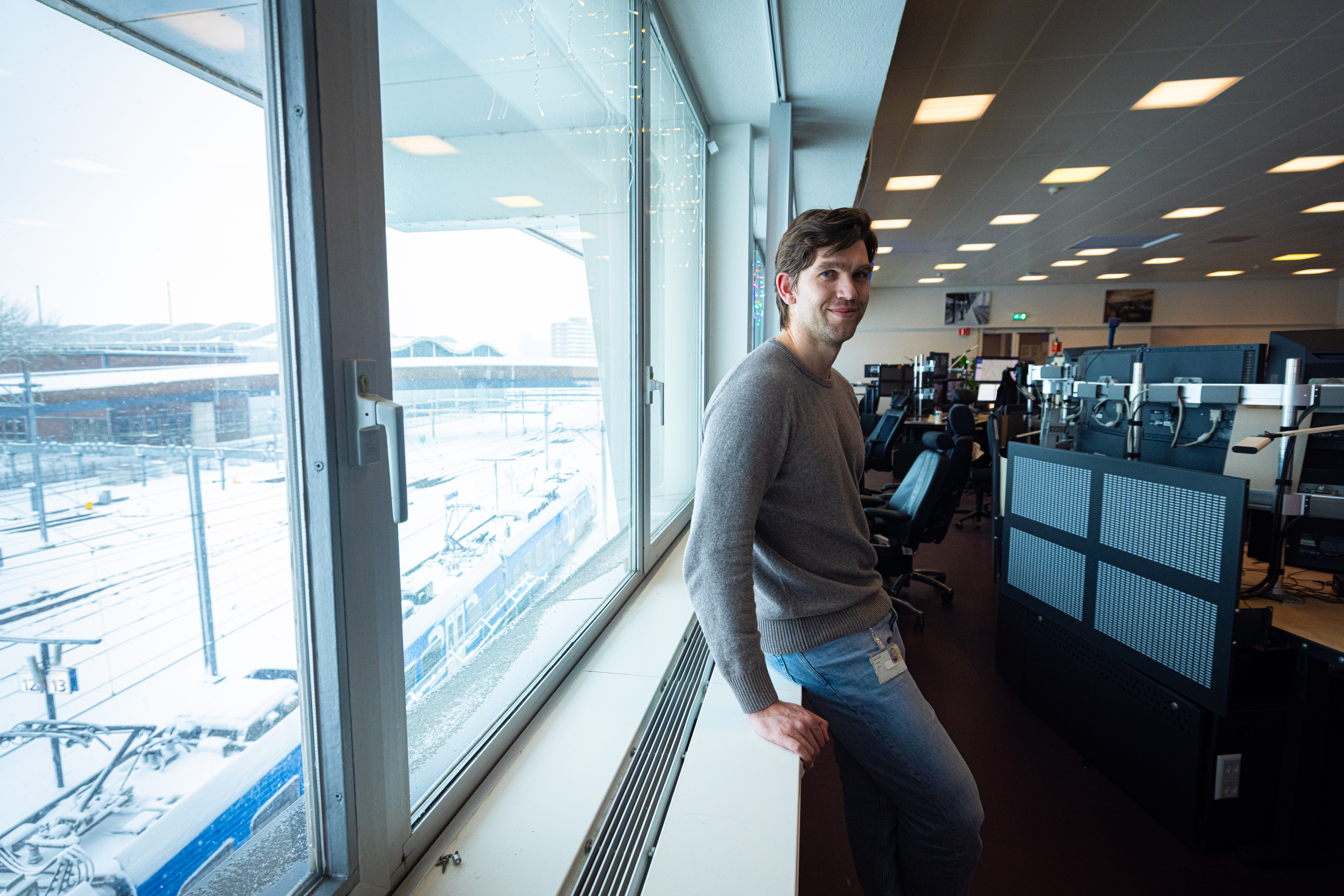 Pepijn op de verkeersleidingspost in Zwolle
