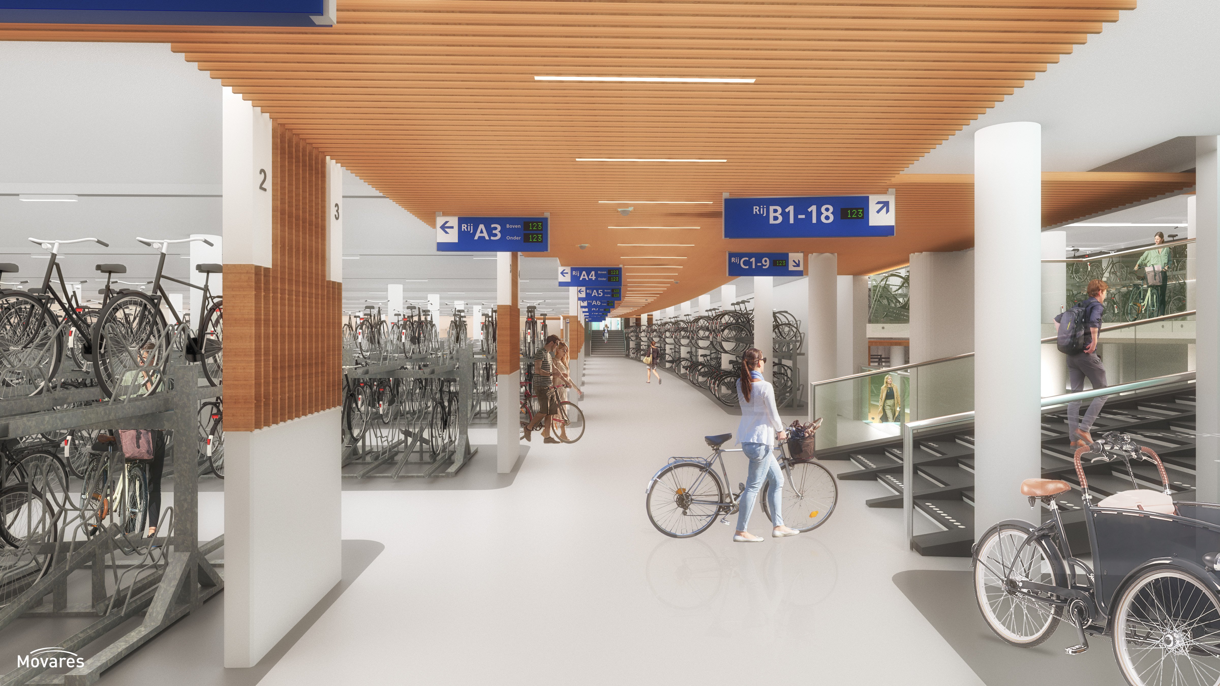 Door de ondergrondse fietsenstalling uit te breiden, ontstaat er bovengronds meer plek om het plein opnieuw in te richten