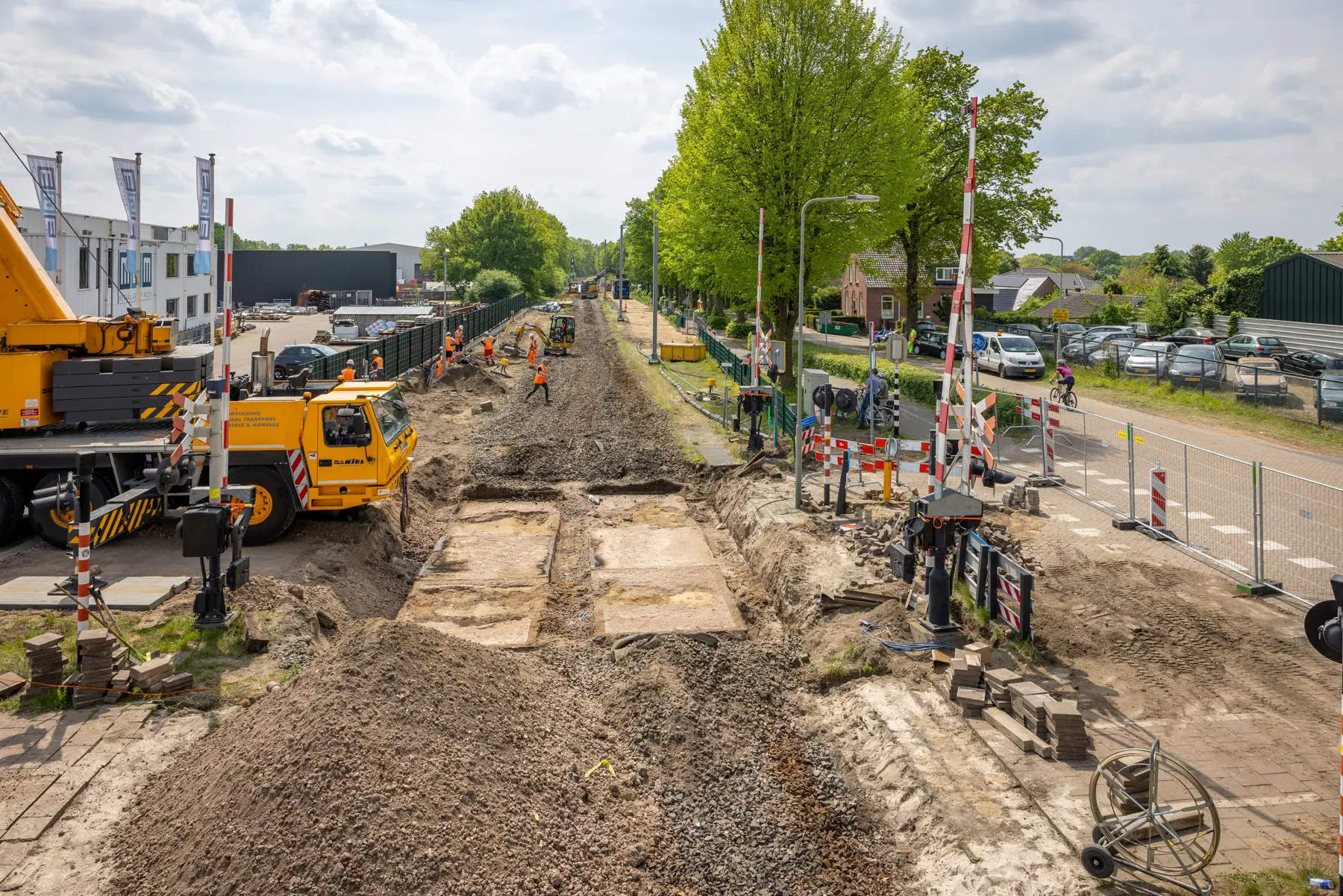 Werk aan een overweg
