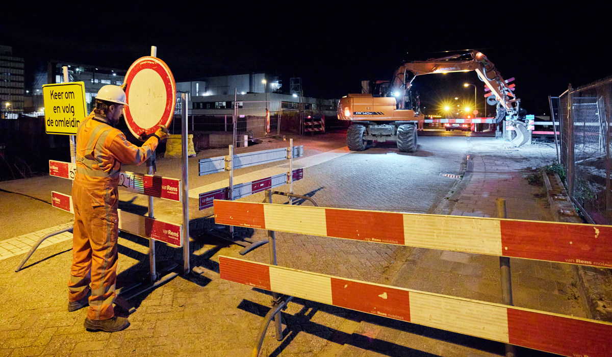 De overweg wordt afgesloten