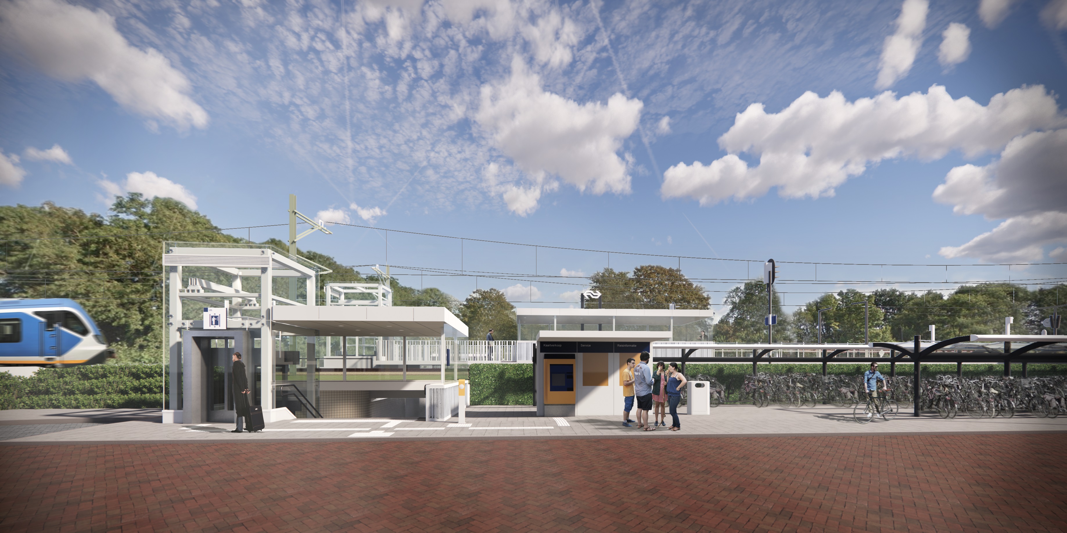 Een artist impression van het nieuwe station Driehuis
