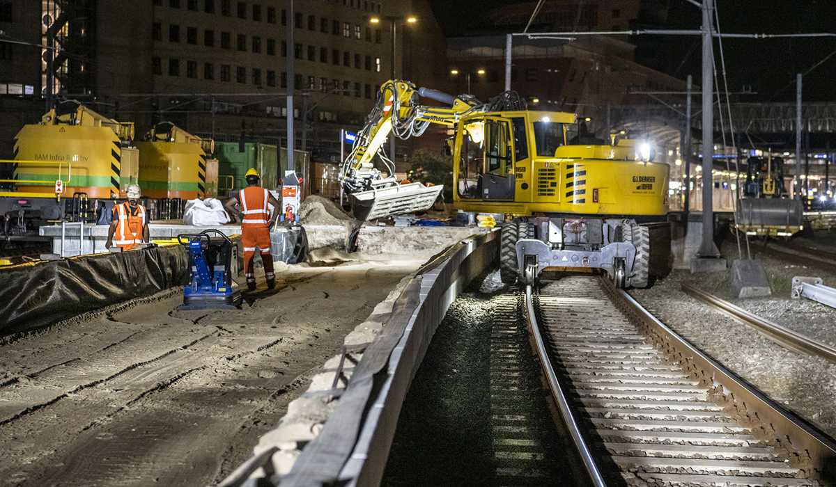 Tijdens een buitendienststelling werd er veel werk verzet op Amersfoort Centraal