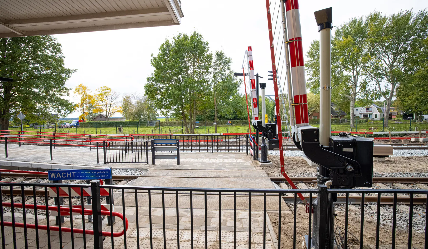Het overpad op station Scheemda is voorzien van beveiliging