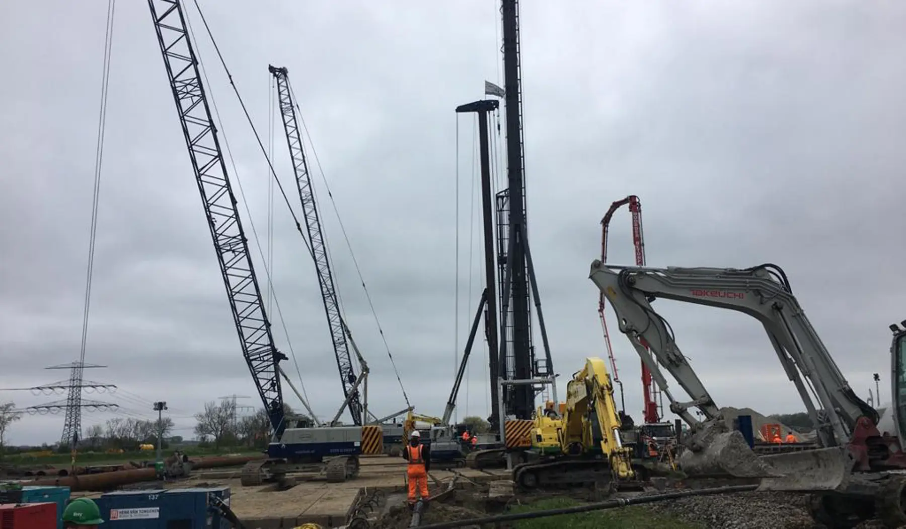 Talloze machines werden gebruikt tijdens de werkzaamheden